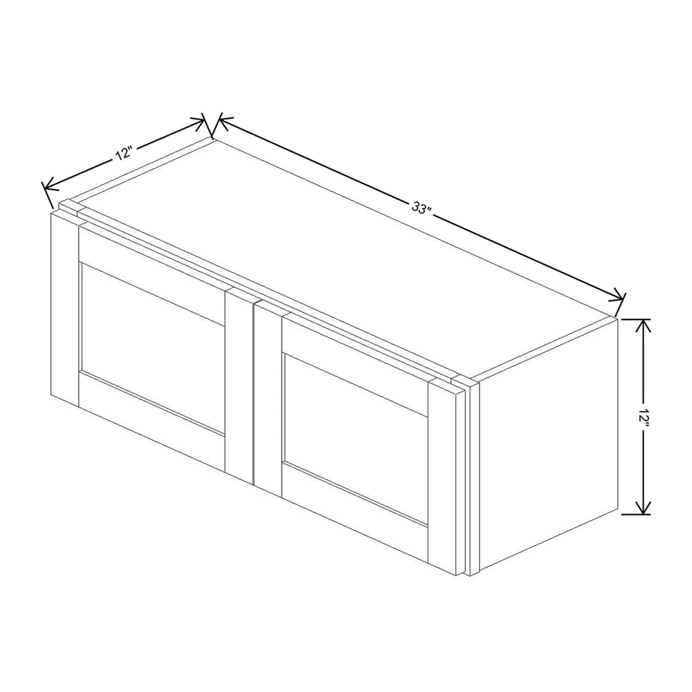 Kitchen Cabinet Distributors Shaker Designer White 5PC Double Door Wall Cabinet - 33" W x 12" H