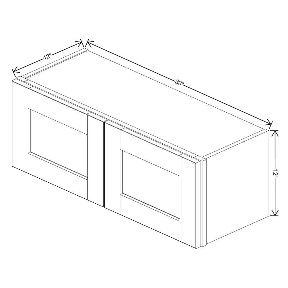 J&K Sage E3 Double Door Wall Cabinet - 33" W x 12" H