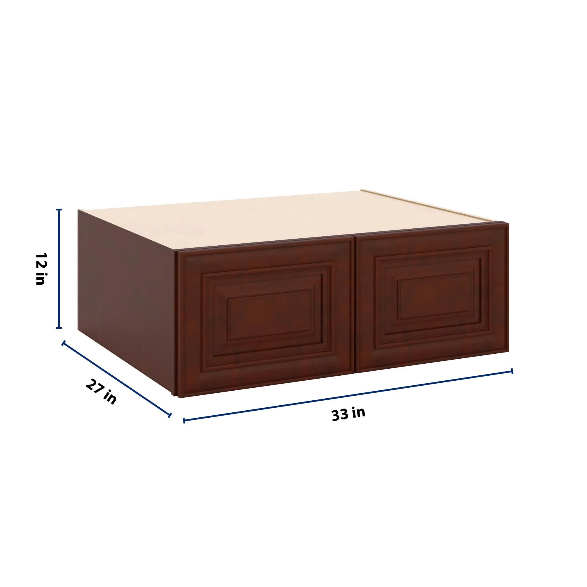 J&K Mahogany J5 Refrigerator Wall Cabinet - 33" W x 12" H x 27" D