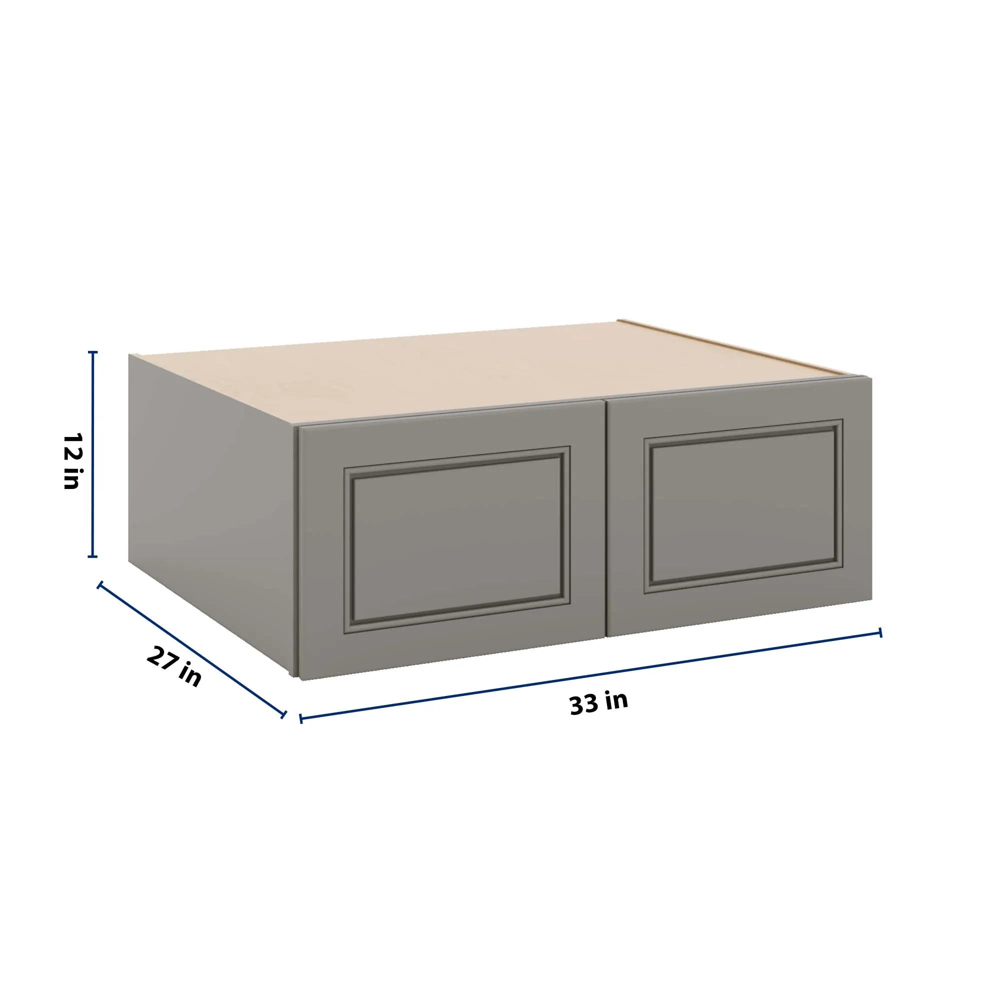 J&K Greige K3 Refrigerator Wall Cabinet - 33" W x 12" H x 27" D