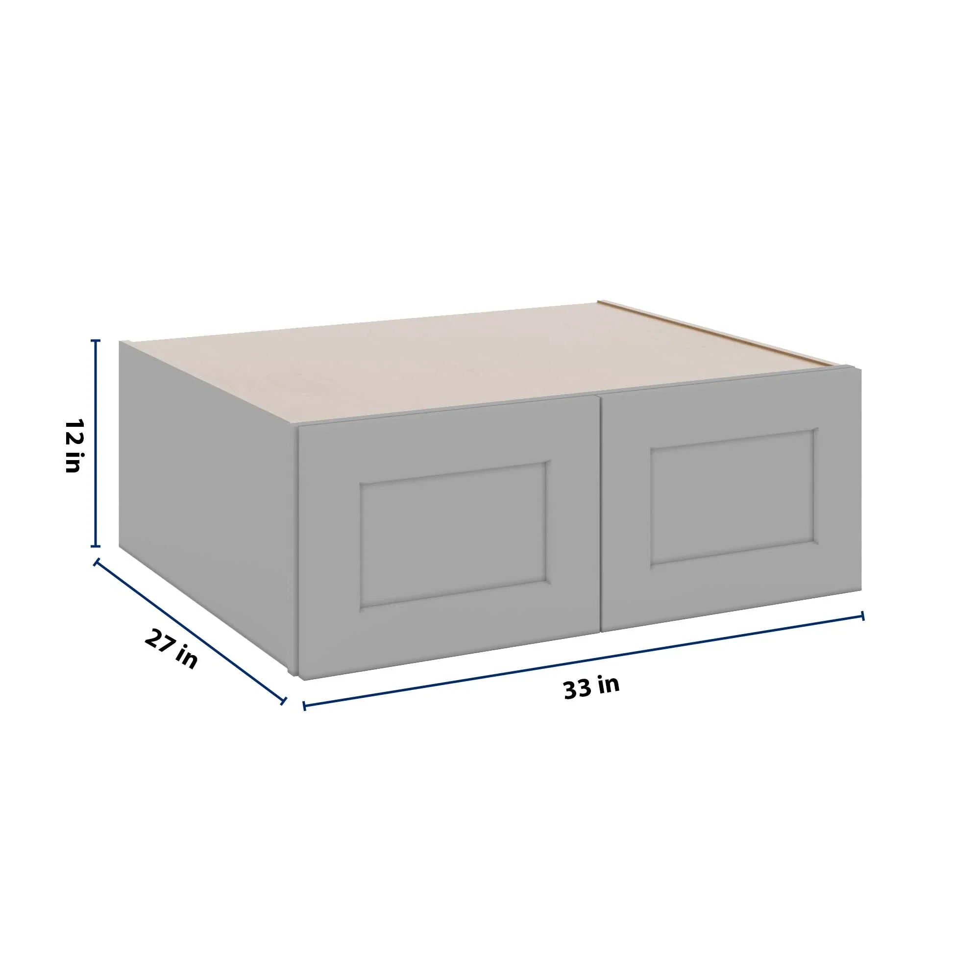 J&K Castle Grey S5 Refrigerator Wall Cabinet - 33" W x 12" H x 27" D