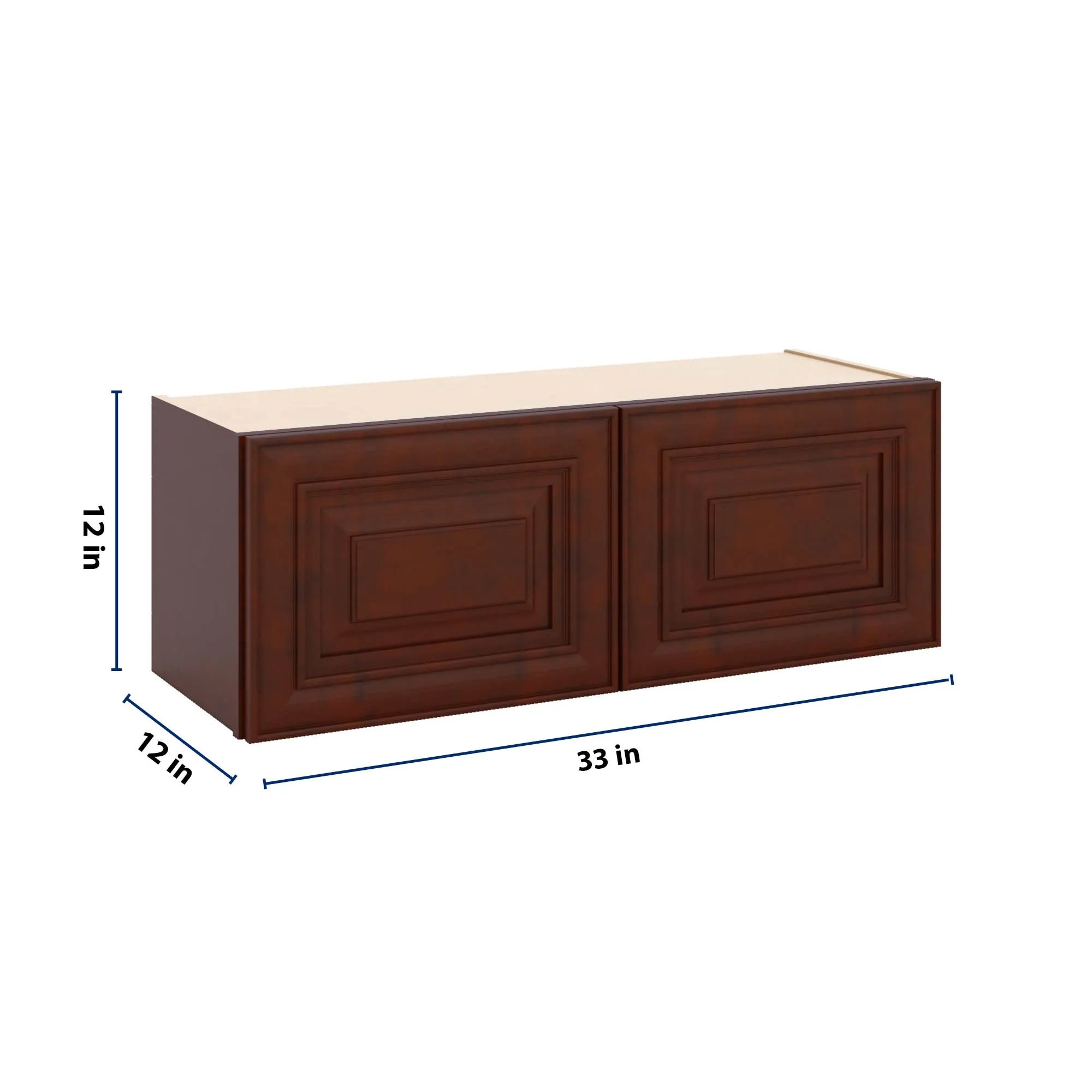 J&K Mahogany J5 Double Door Wall Cabinet - 33" W x 12" H