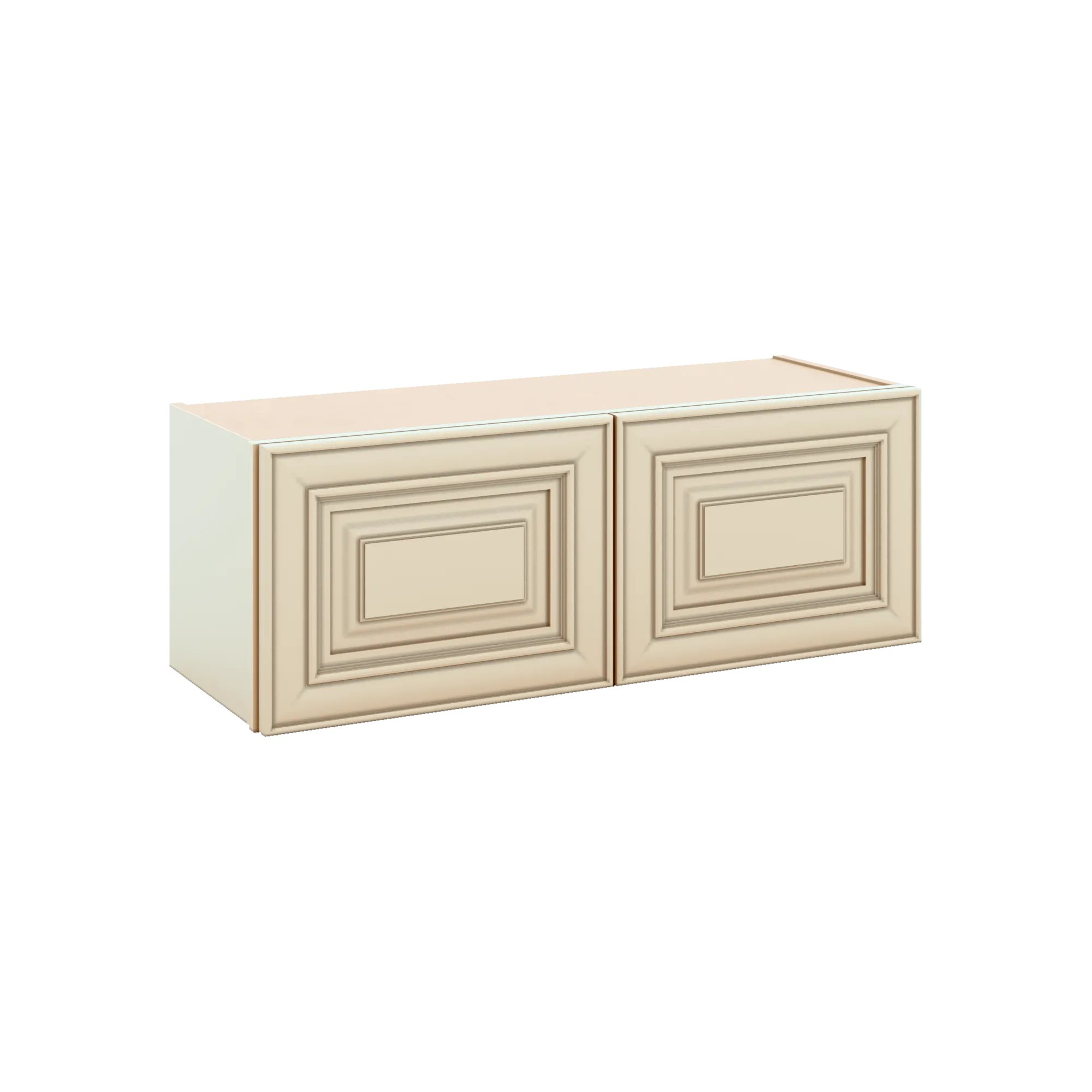 J&K Creme Glazed A7 Double Door Wall Cabinet - 33" W x 12" H