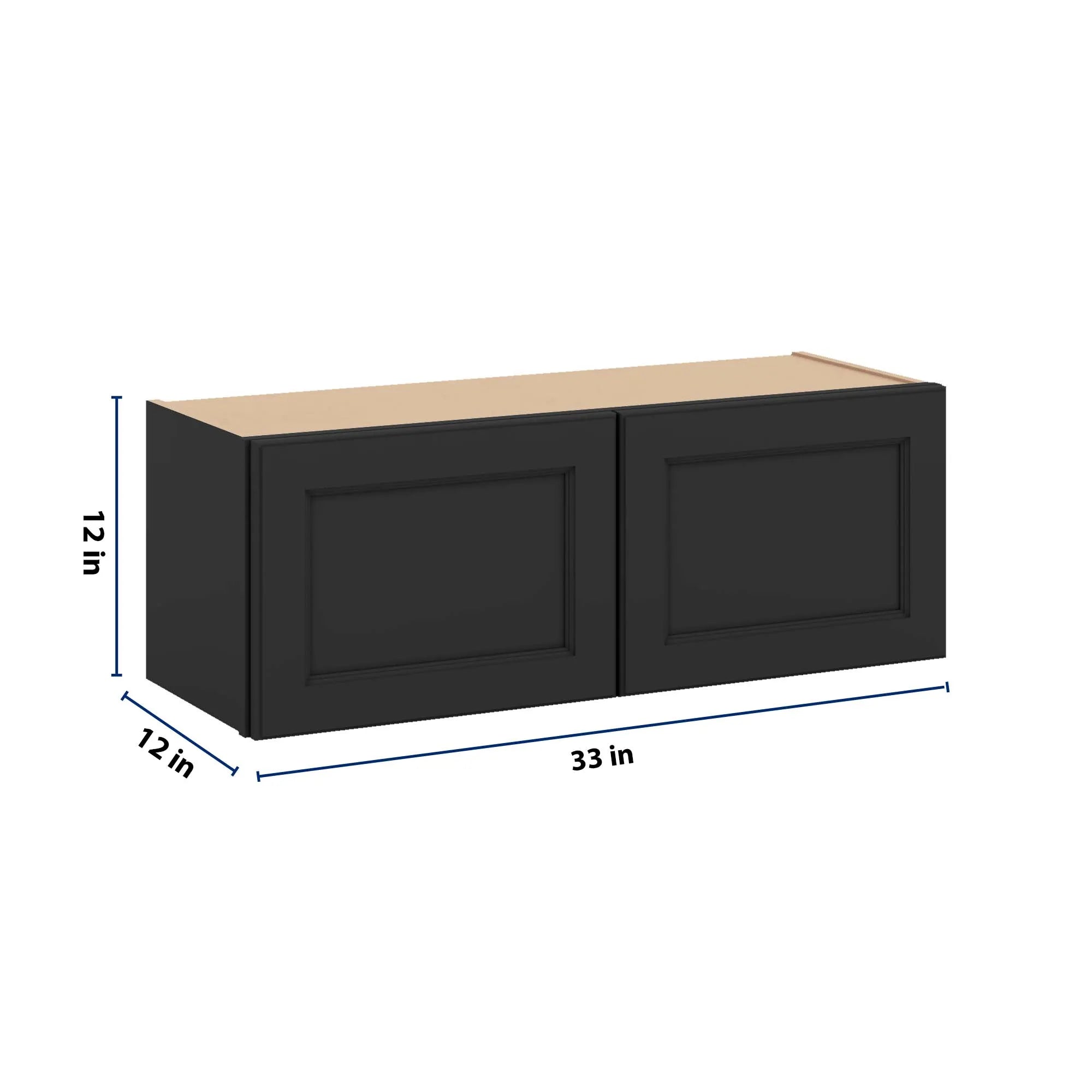 J&K Charcoal E2 Double Door Wall Cabinet - 33" W x 12" H