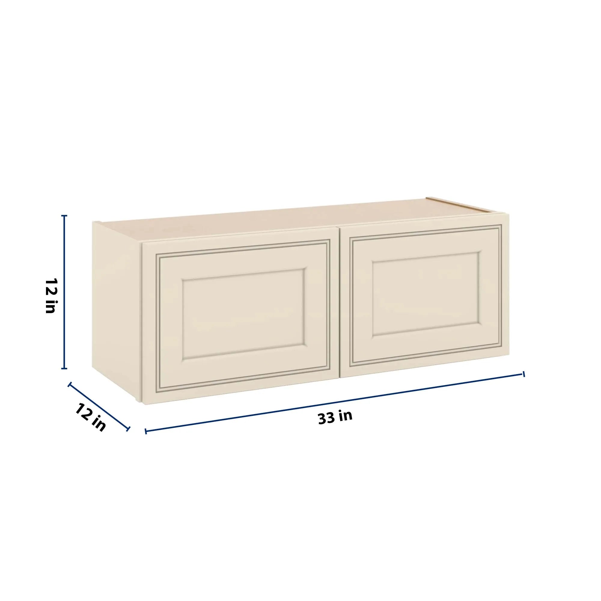 J&K Pearl Glazed H9 Double Door Wall Cabinet - 33" W x 12" H
