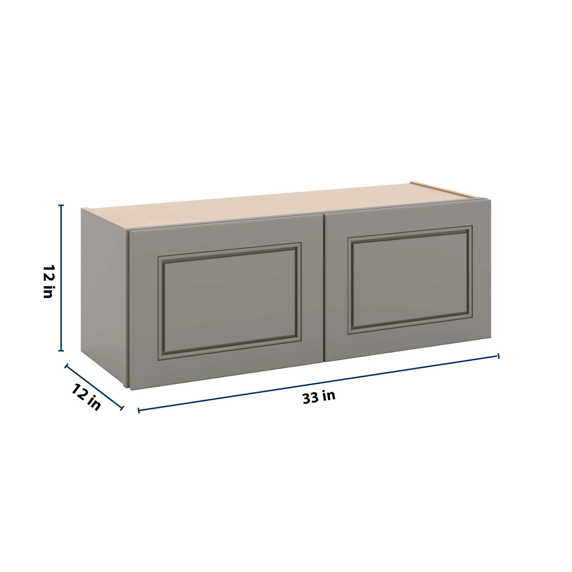 J&K Greige K3 Double Door Wall Cabinet - 33" W x 12" H