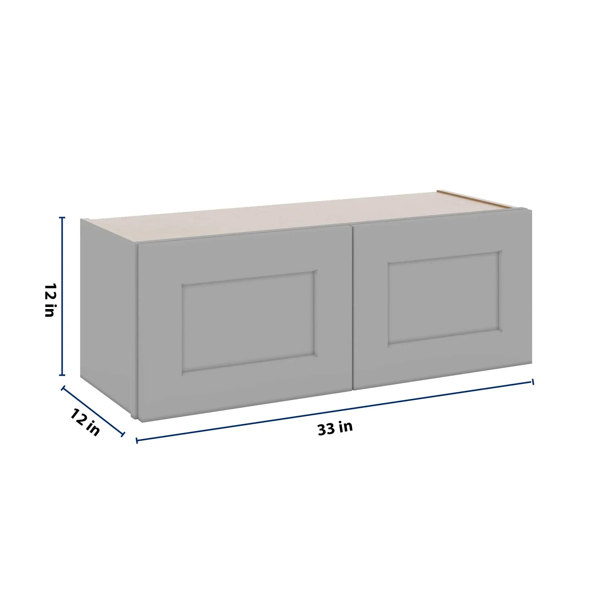 J&K Castle Grey S5 Double Door Wall Cabinet - 33" W x 12" H