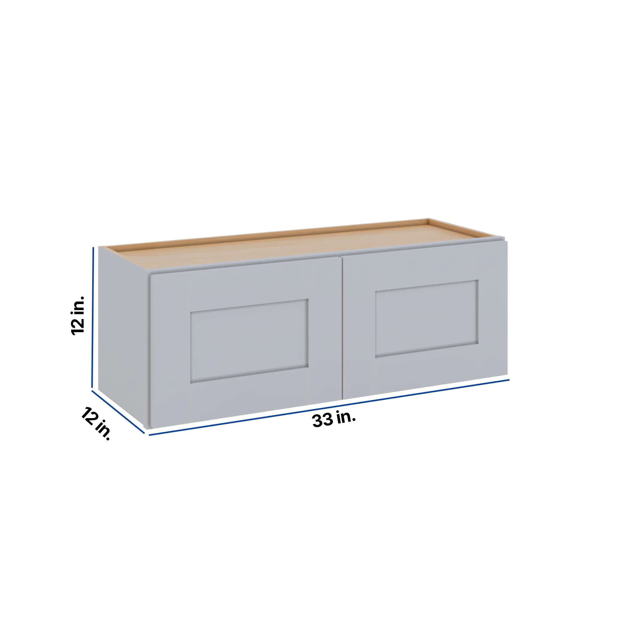Modernform Cabinet Grey Shaker 33" W X 12" H X 12" D Double Door Wall Cabinet