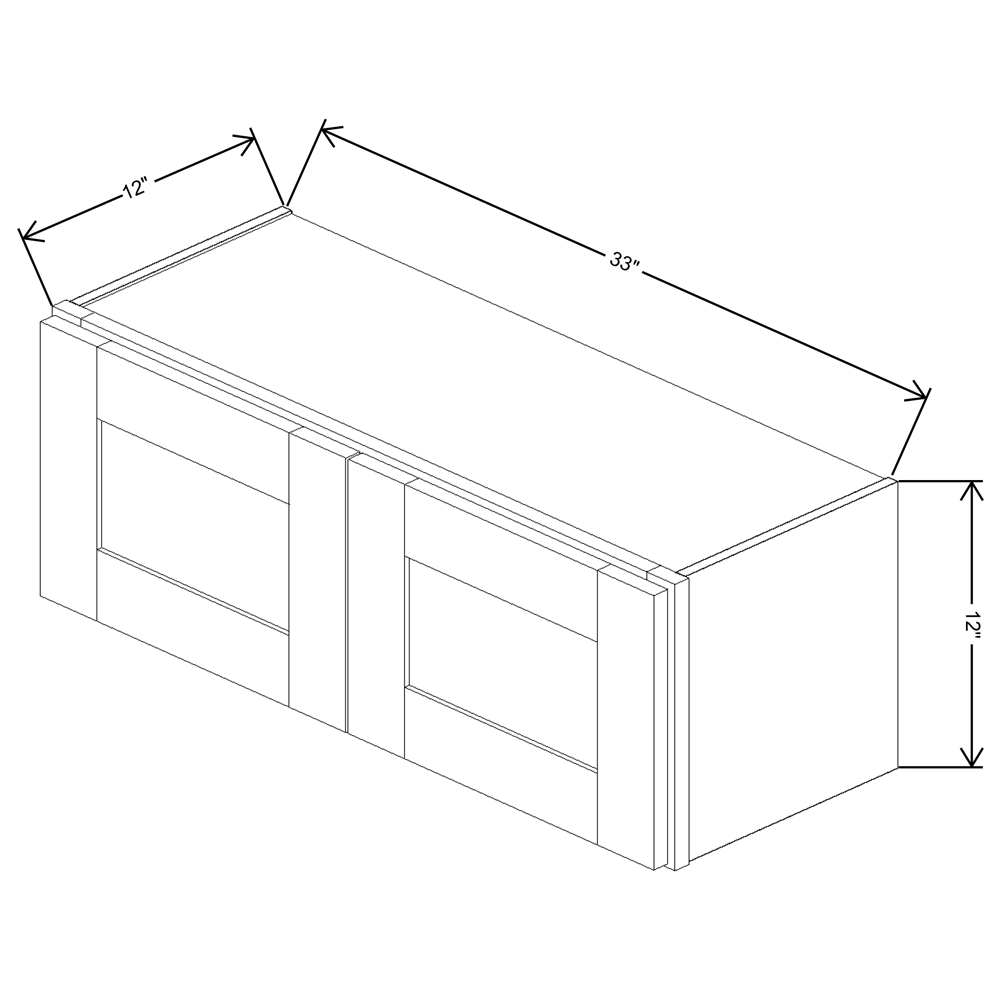 Fabuwood Allure Fusion Kona Wall 33"W x 12"H Shaker Cabinet