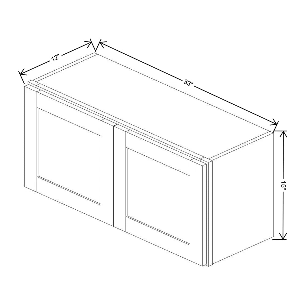 Kitchen Cabinet Distributors Shaker Designer White 5PC Double Door Wall Cabinet - 33" W x 15" H