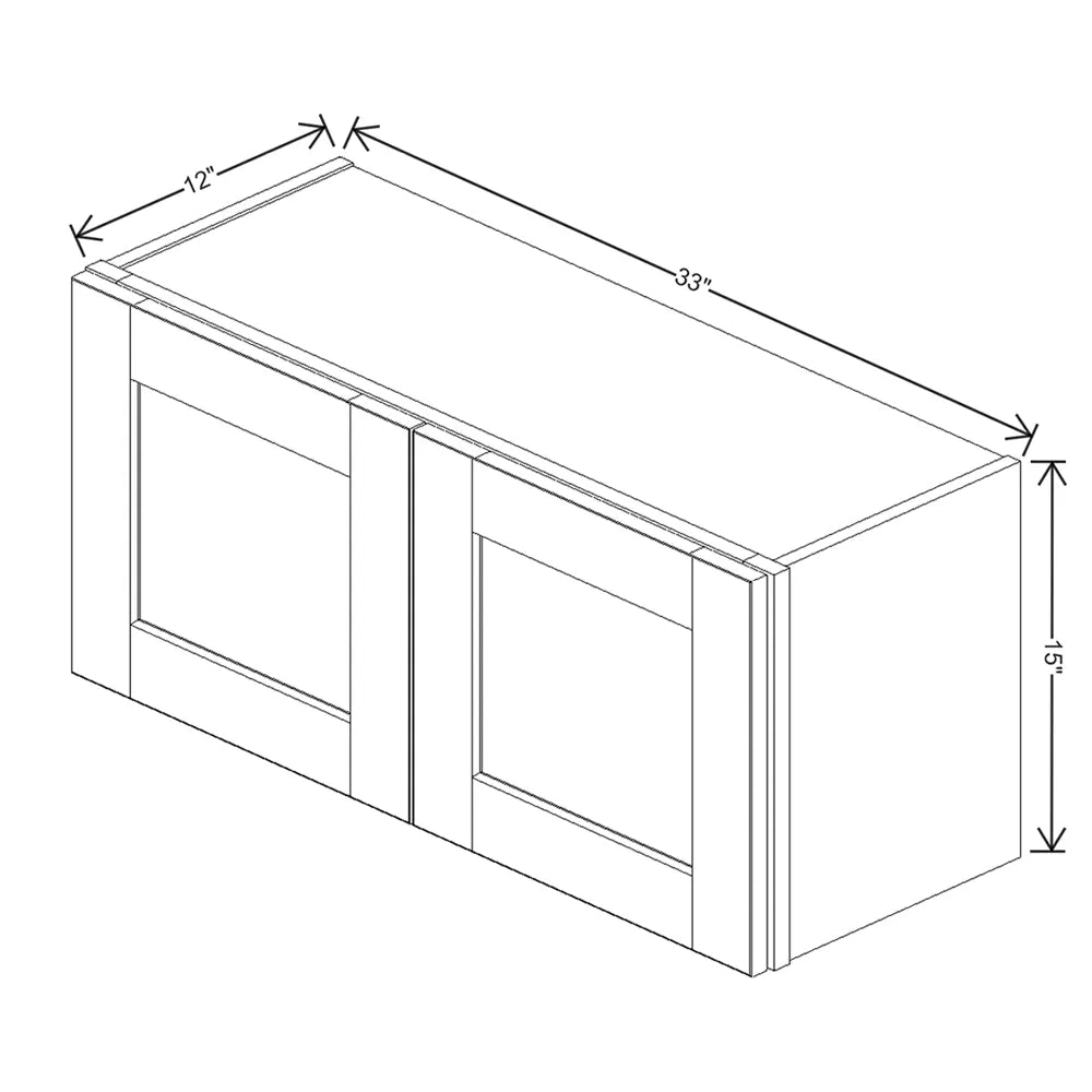 J&K Pebble B6 Double Door Wall Cabinet - 33" W x 15" H