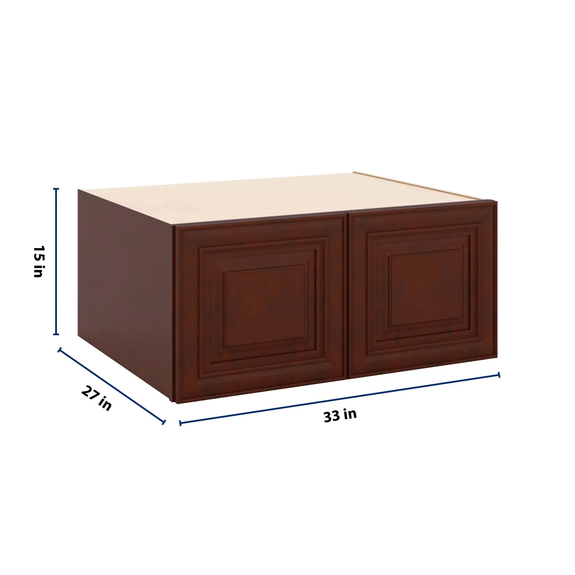 J&K Mahogany J5 Refrigerator Wall Cabinet - 33" W x 15" H x 27" D