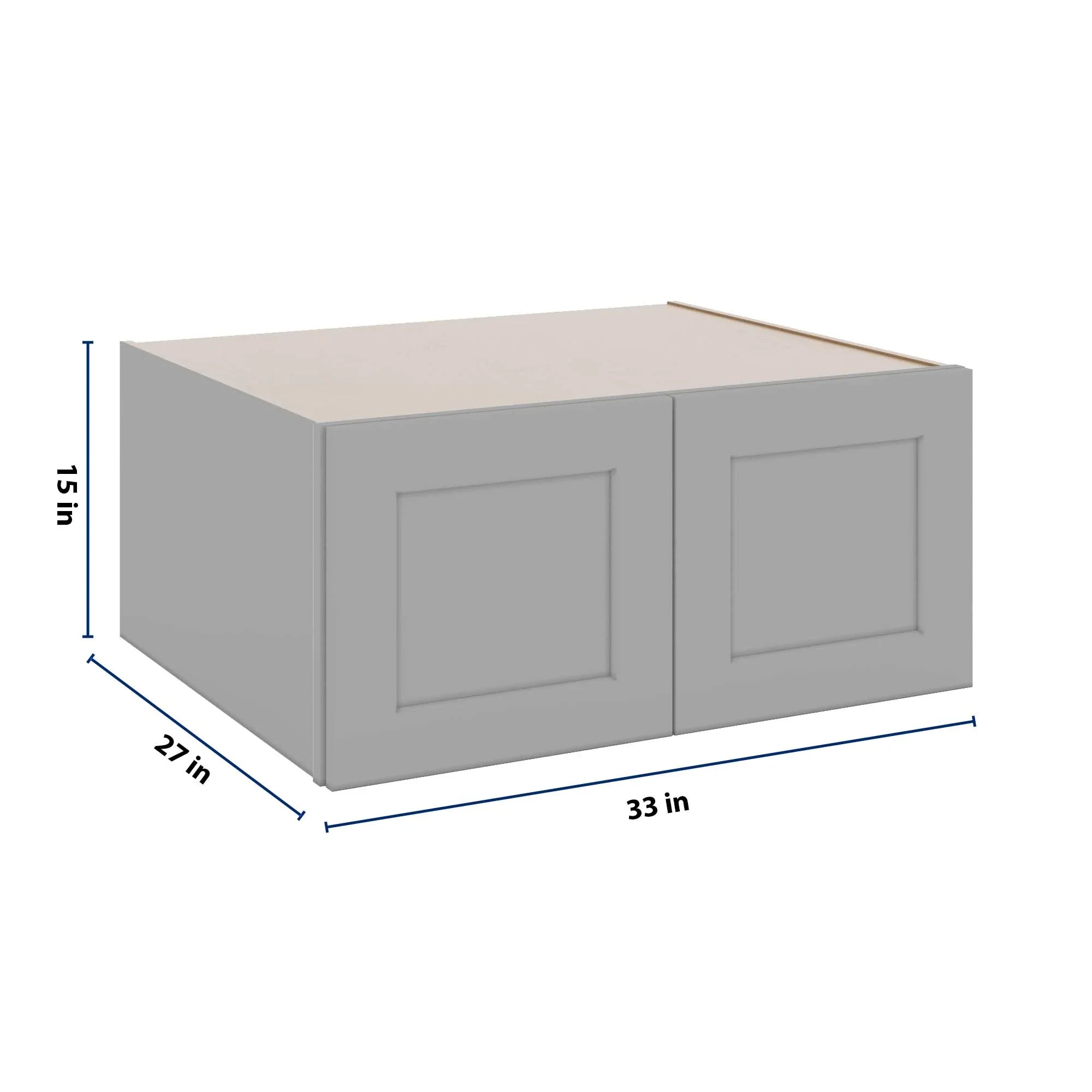 J&K Castle Grey S5 Refrigerator Wall Cabinet - 33" W x 15" H x 27" D