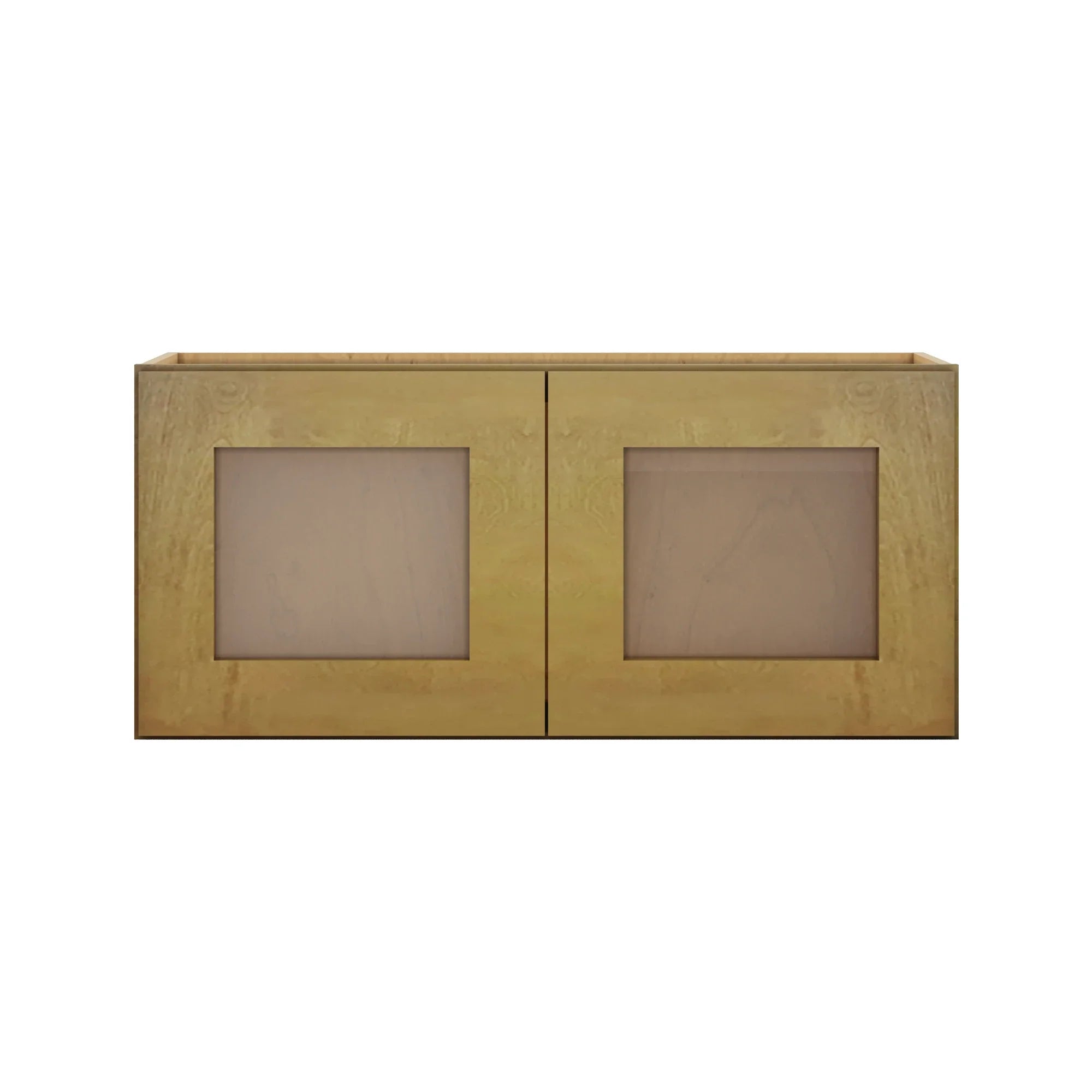 Modernform Cabinet Natural Shaker 33" W X 15" H X 12" D Double Glass Door Wall Cabinet