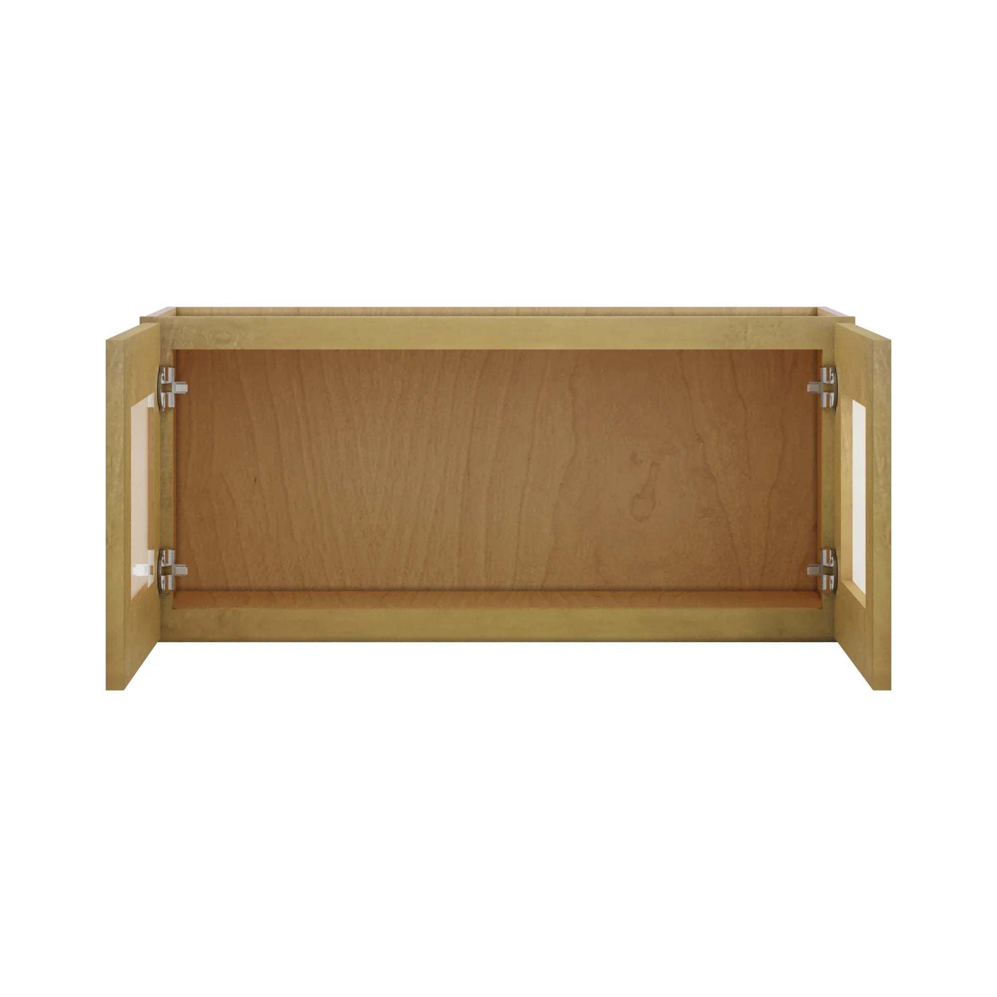 Modernform Cabinet Natural Shaker 33" W X 15" H X 12" D Double Glass Door Wall Cabinet