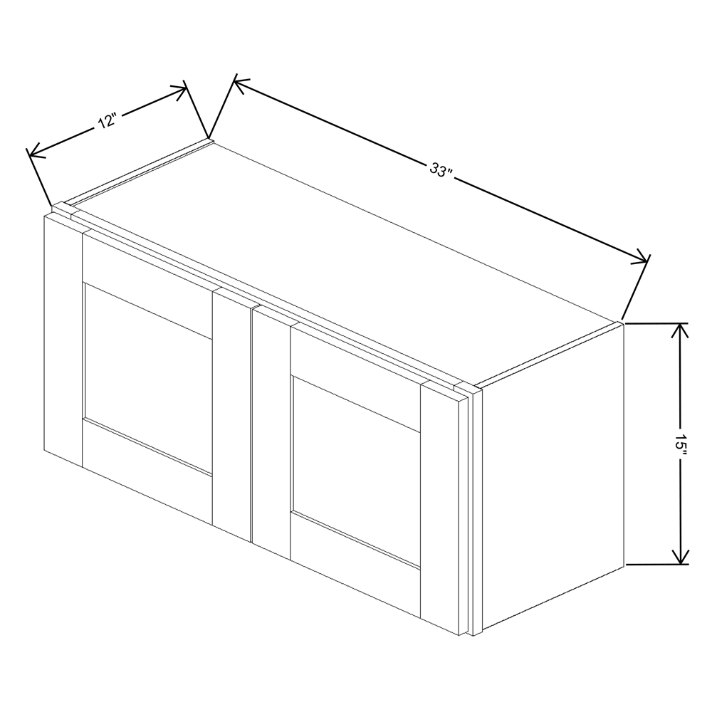 Fabuwood Quest Metro Frost Wall 33"W x 15"H Shaker Cabinet