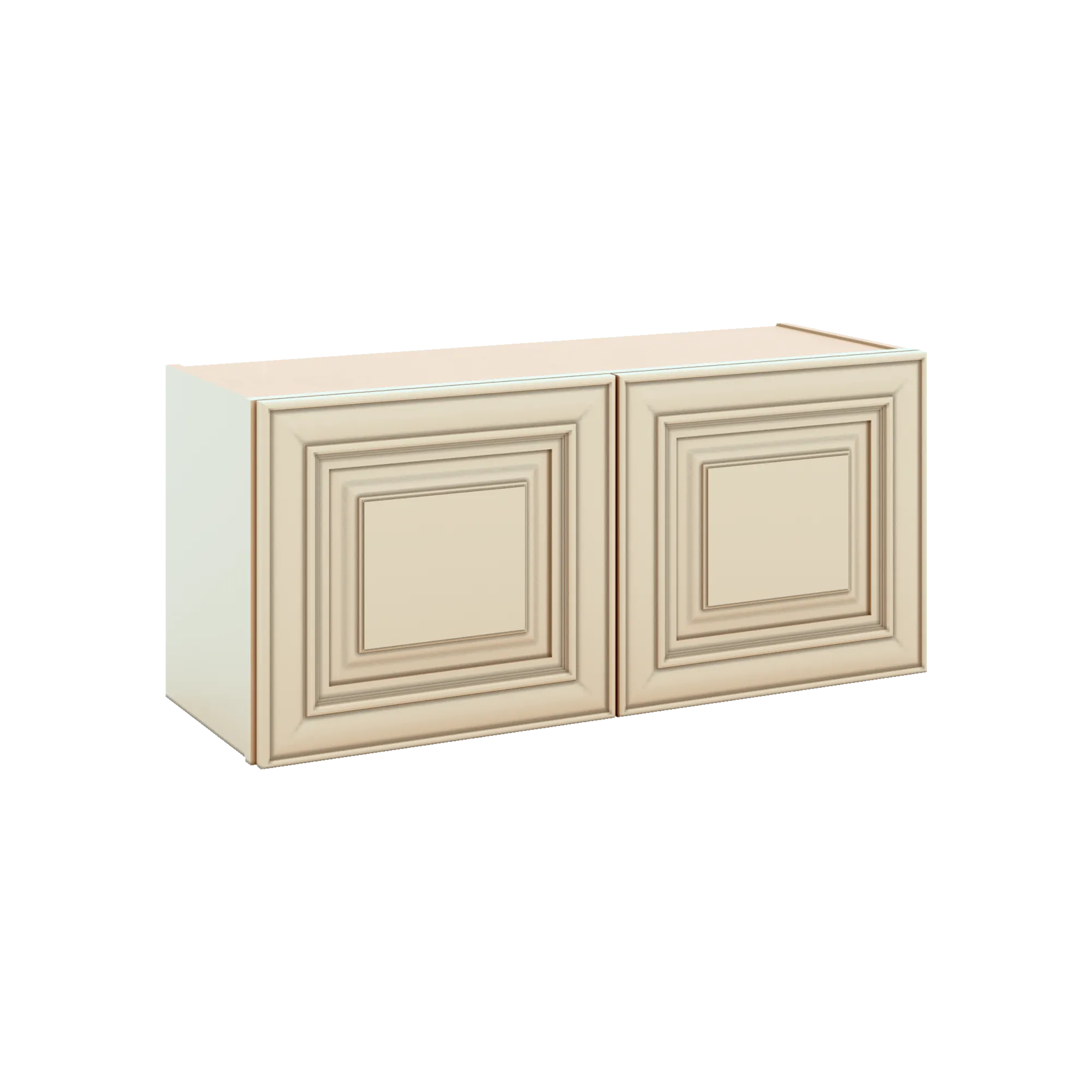 J&K Creme Glazed A7 Double Door Wall Cabinet - 33" W x 15" H