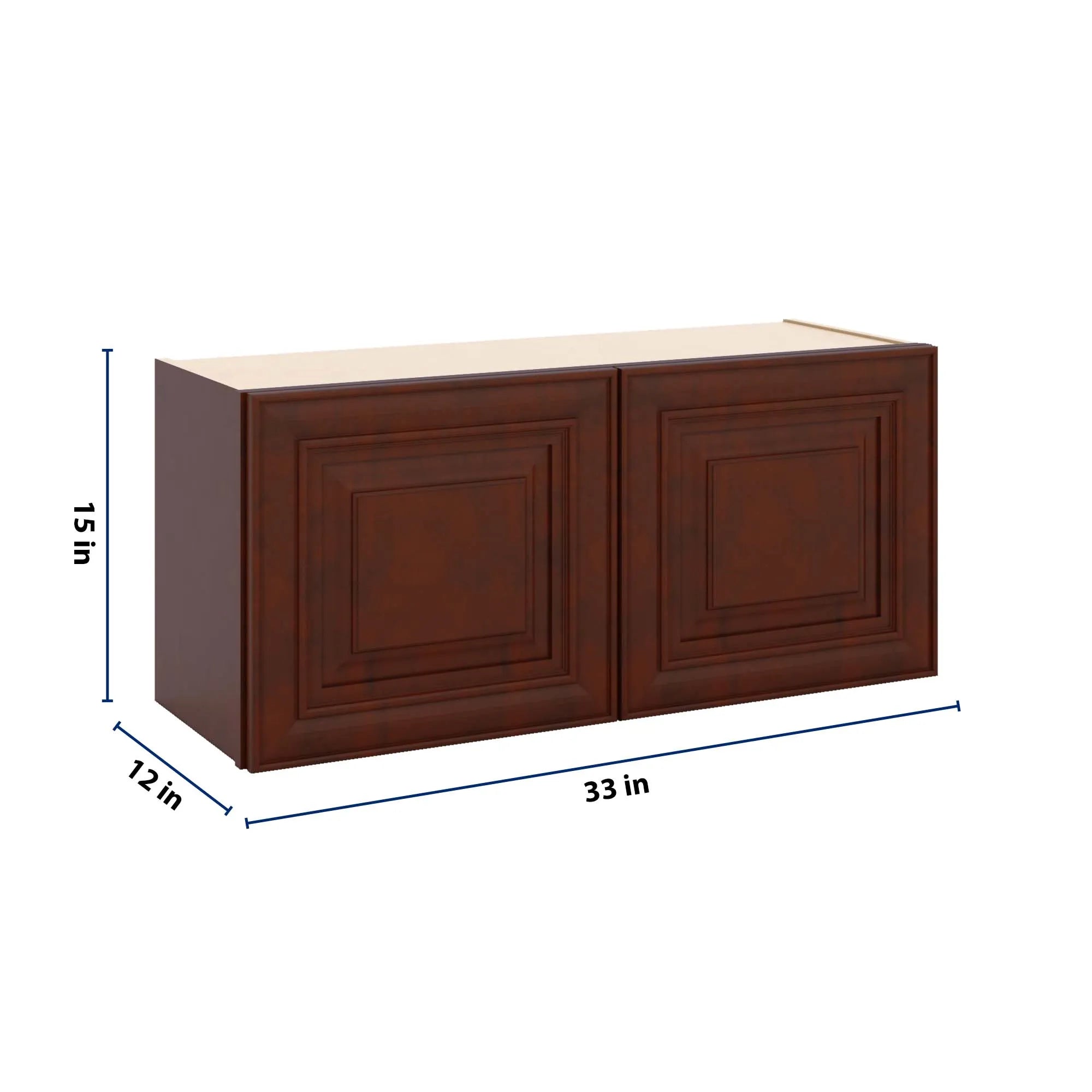 J&K Mahogany J5 Double Door Wall Cabinet - 33" W x 15" H