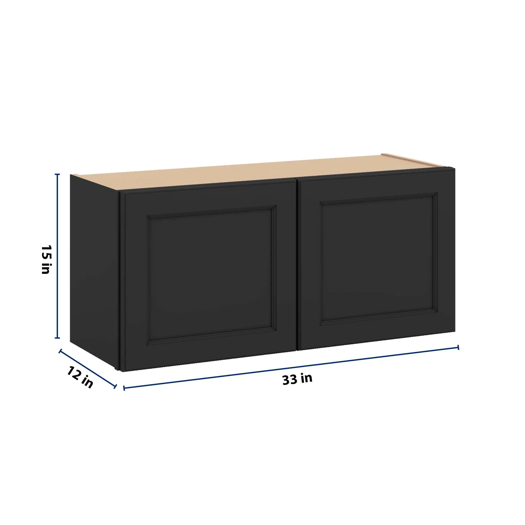 J&K Charcoal E2 Double Door Wall Cabinet - 33" W x 15" H