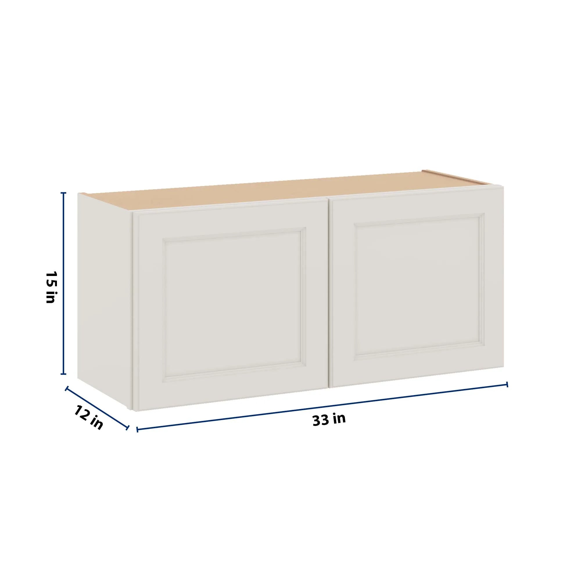 J&K Dove E1 Double Door Wall Cabinet - 33" W x 15" H