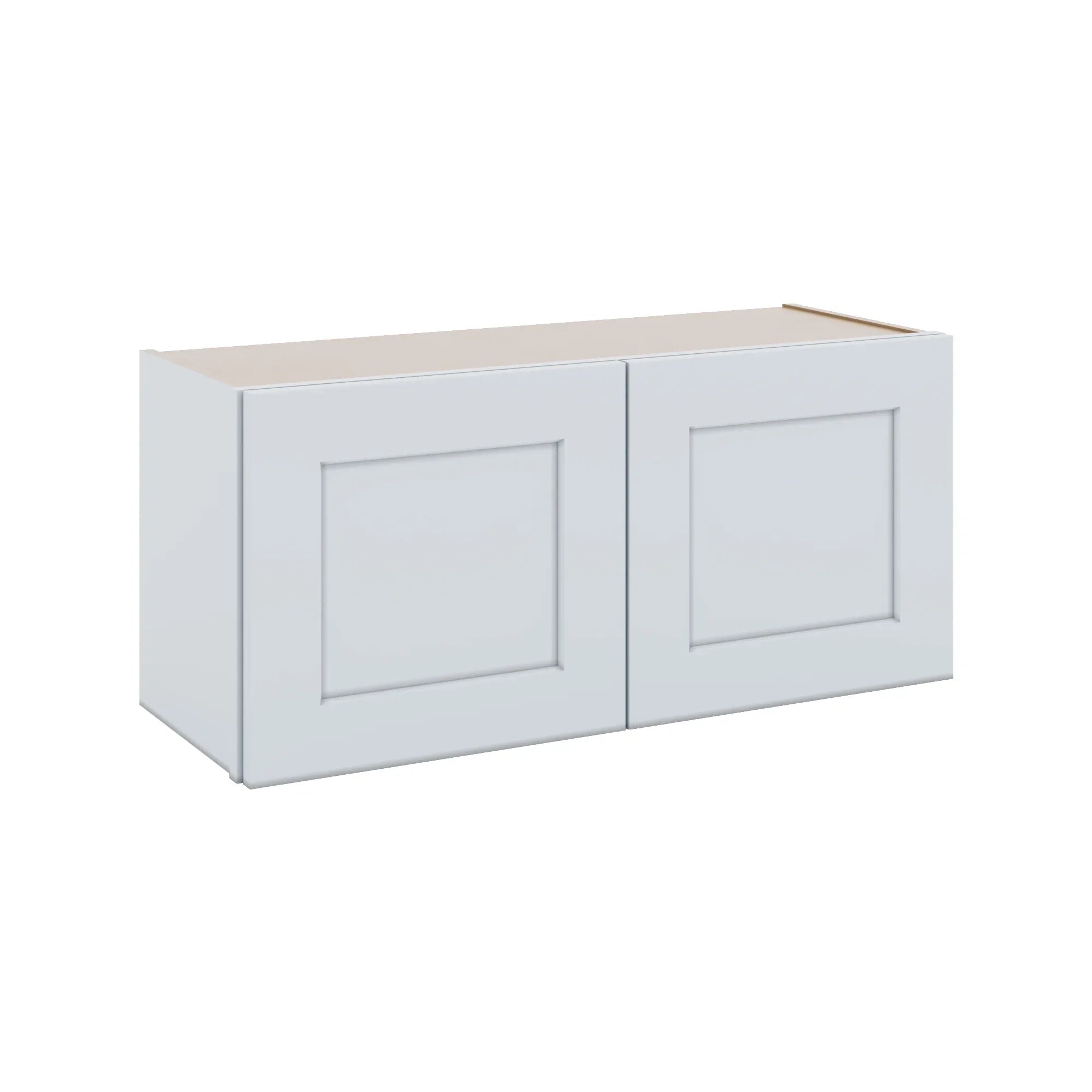 J&K White Shaker S8 Double Door Wall Cabinet - 33" W x 15" H