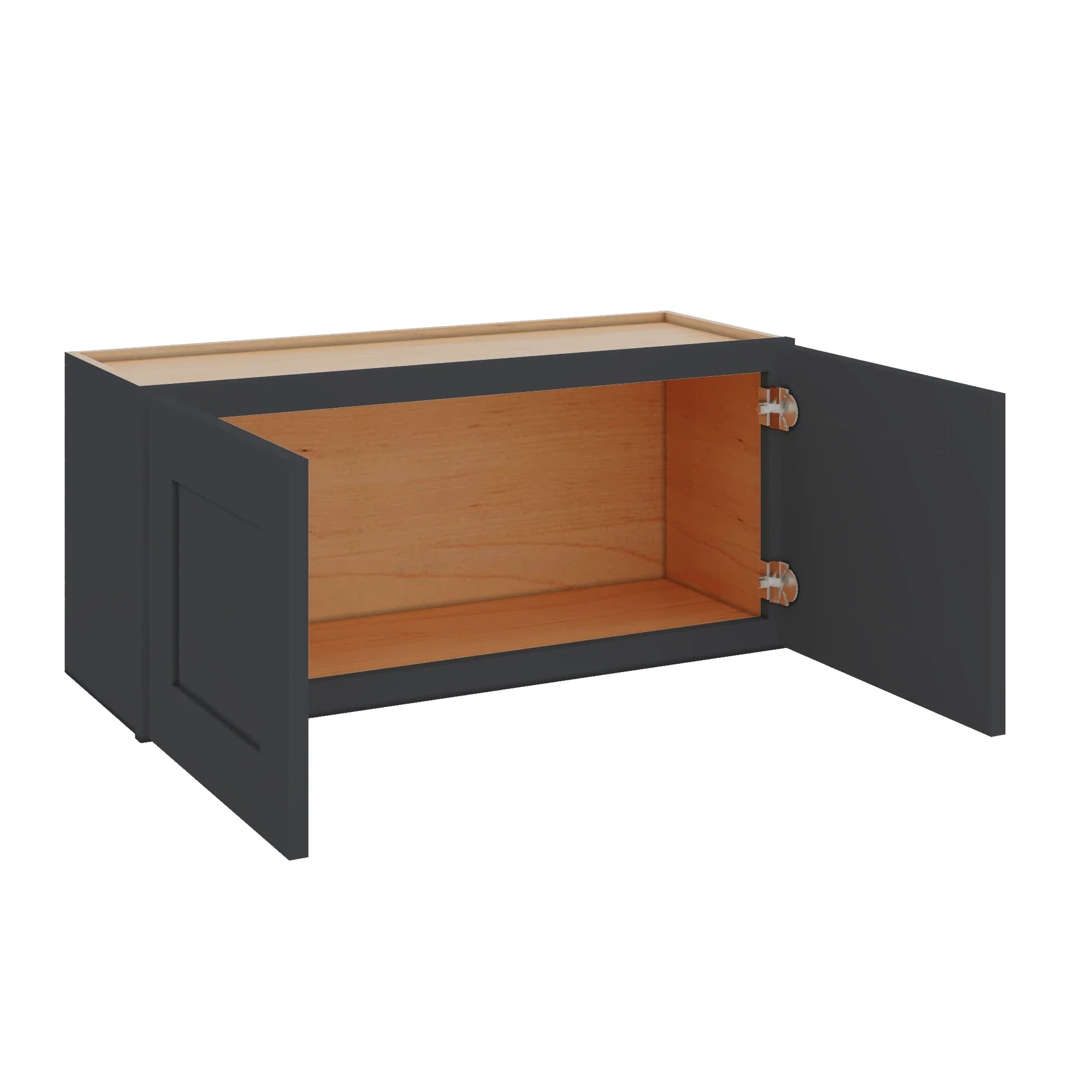 Modernform Cabinet Onyx Black Shaker 33" W X 15" H X 12" D Double Door Wall Cabinet