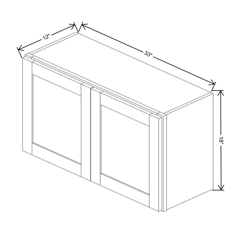 Kitchen Cabinet Distributors Shaker Designer White 5PC Double Door Wall Cabinet - 33" W x 18" H