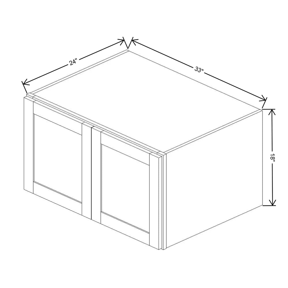 Kitchen Cabinet Distributors Shaker Designer White 5PC Deep Wall Cabinet - 33" W x 18" H x 24" D