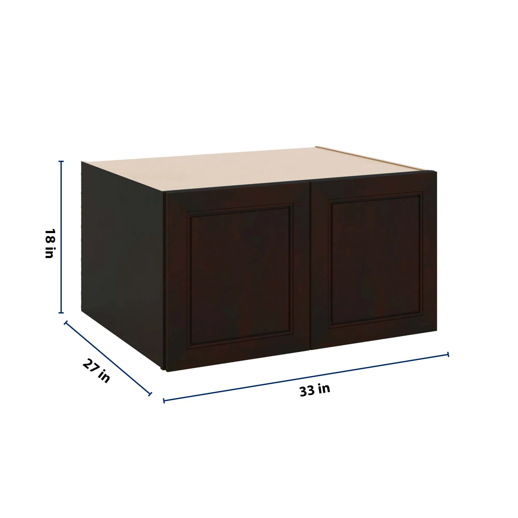 J&K Espresso K8 Refrigerator Wall Cabinet - 33" W x 18" H x 27" D