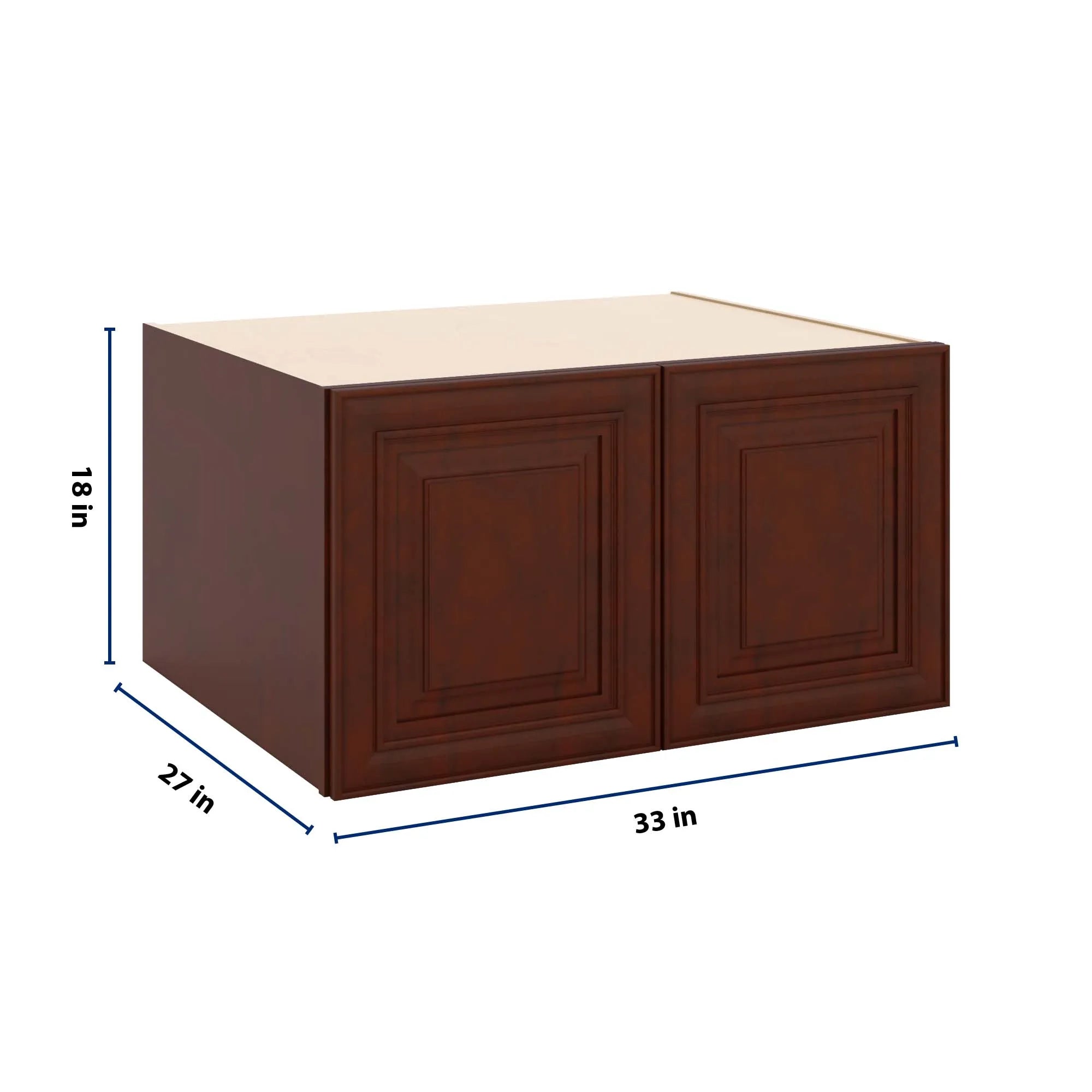 J&K Mahogany J5 Refrigerator Wall Cabinet - 33" W x 18" H x 27" D