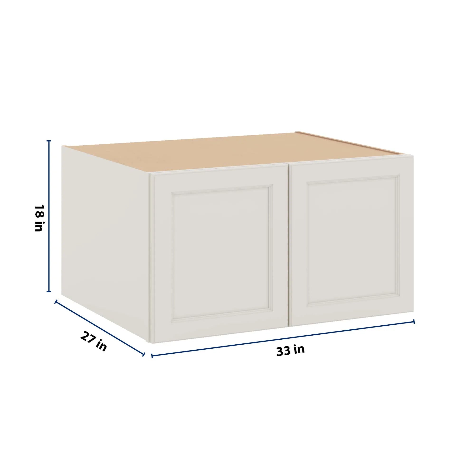 J&K Dove E1 Refrigerator Wall Cabinet - 33" W x 18" H x 27" D