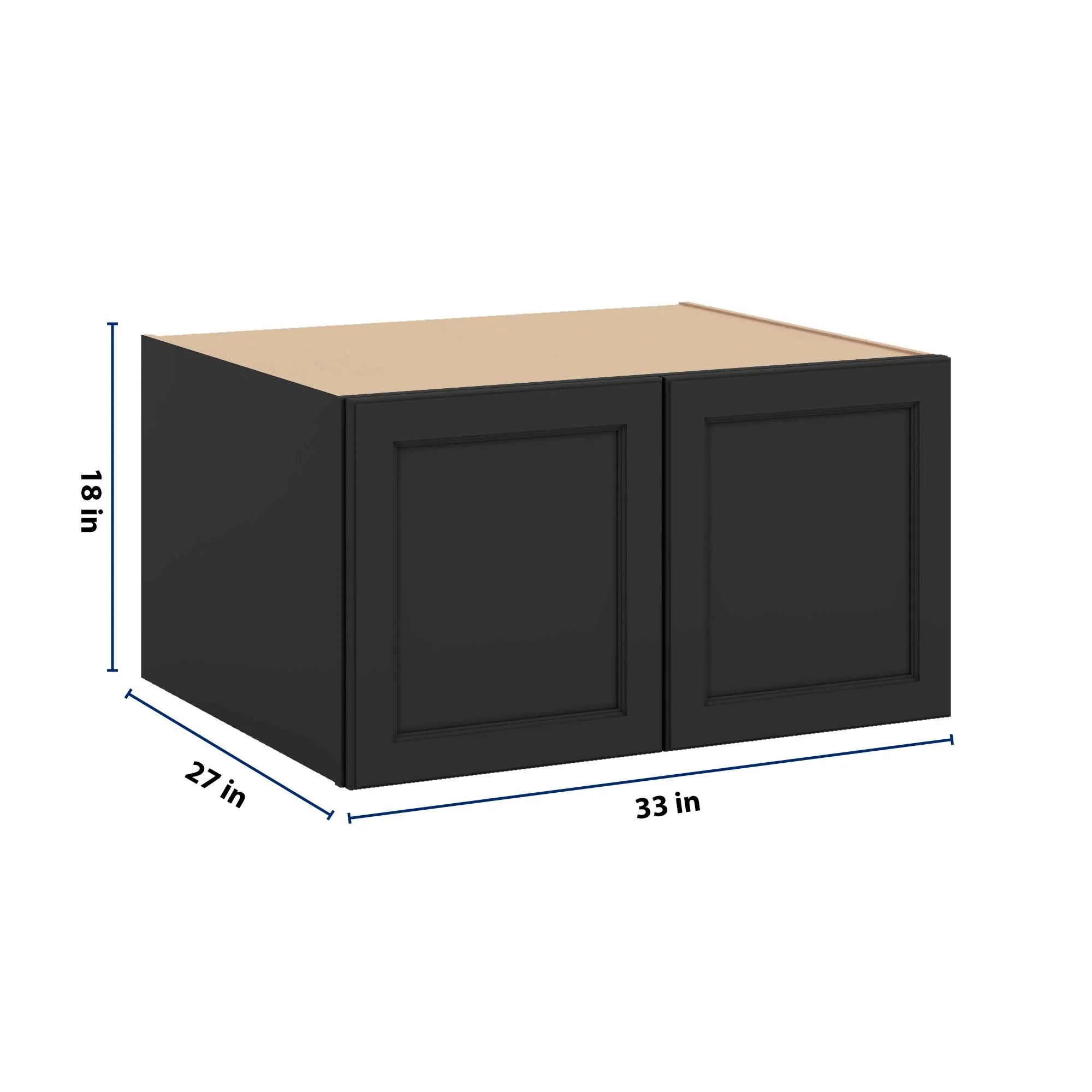 J&K Charcoal E2 Refrigerator Wall Cabinet - 33" W x 18" H x 27" D
