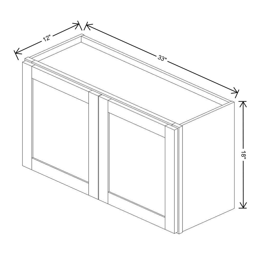 Wolf Classic Waverly White Paint 33"W X 18"H Wall Cabinet