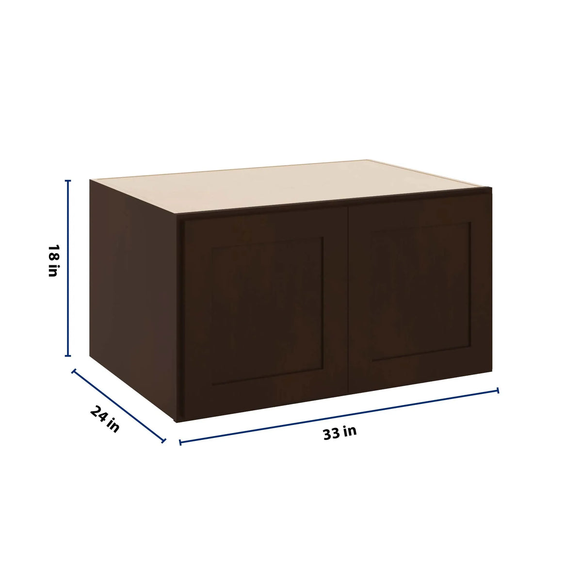 CNC Luxor 5-Piece Espresso 33" W X 18" H X 24" D Double Door Wall Cabinet