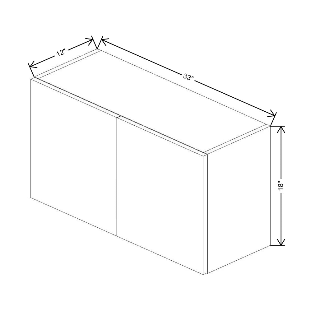 CNC Classic Milano Mirage 33" W X 18" H Double Door Wall Cabinet