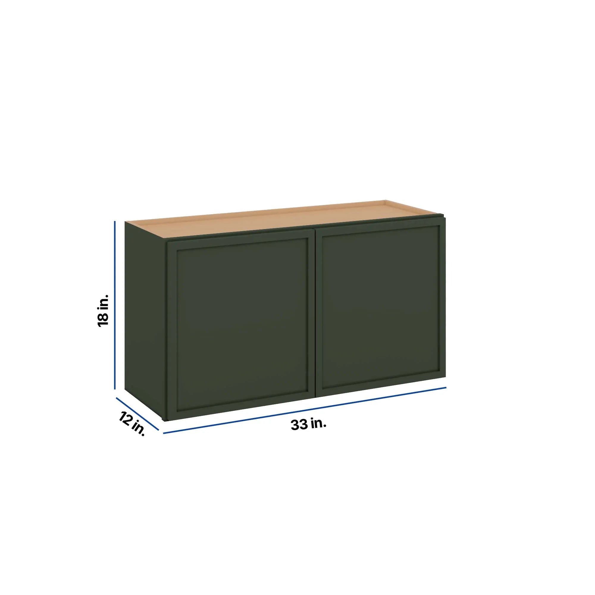 Modernform Cabinet Slim Sage Green 33" W X 18" H X 12" D Double Door Wall Cabinet