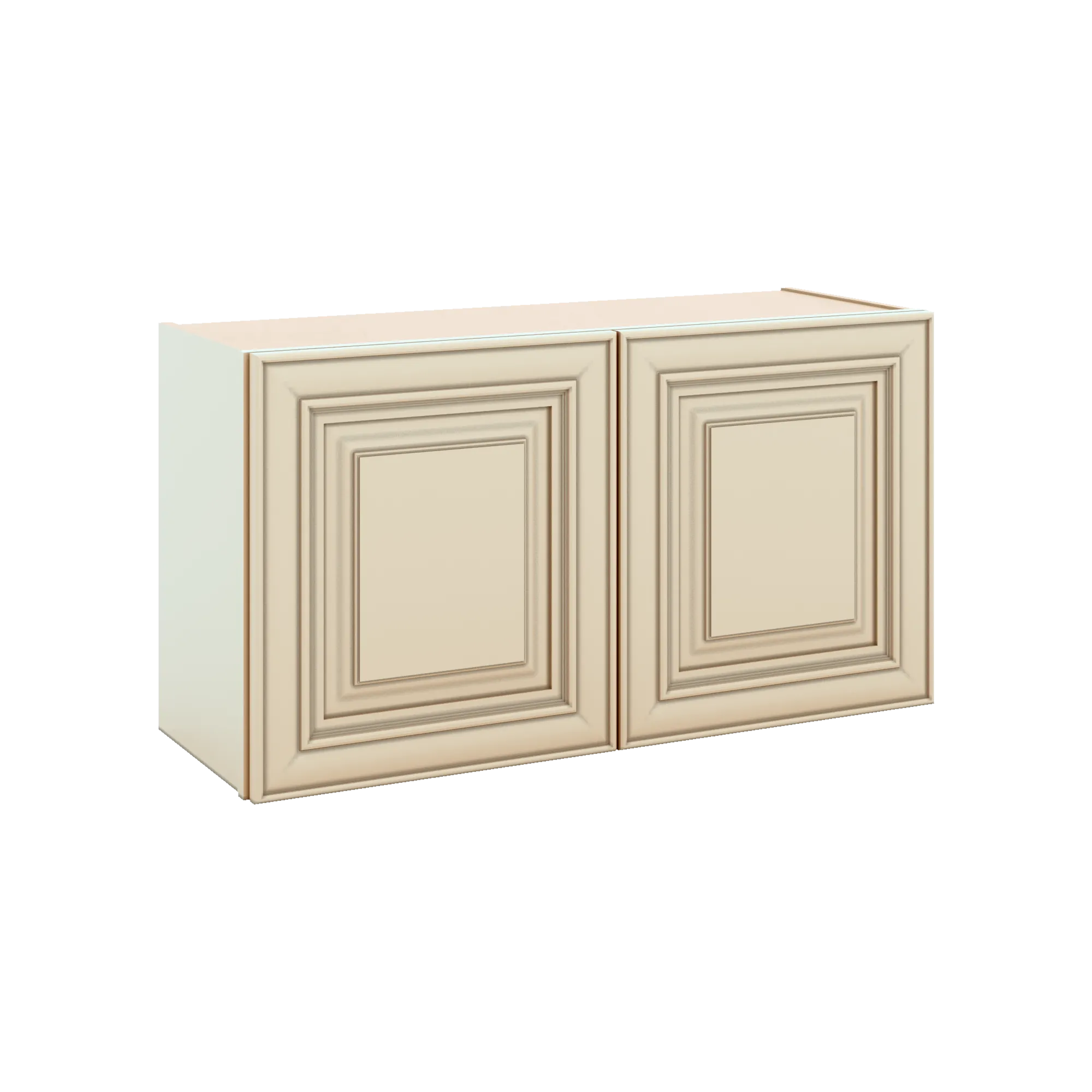 J&K Creme Glazed A7 Double Door Wall Cabinet - 33" W x 18" H