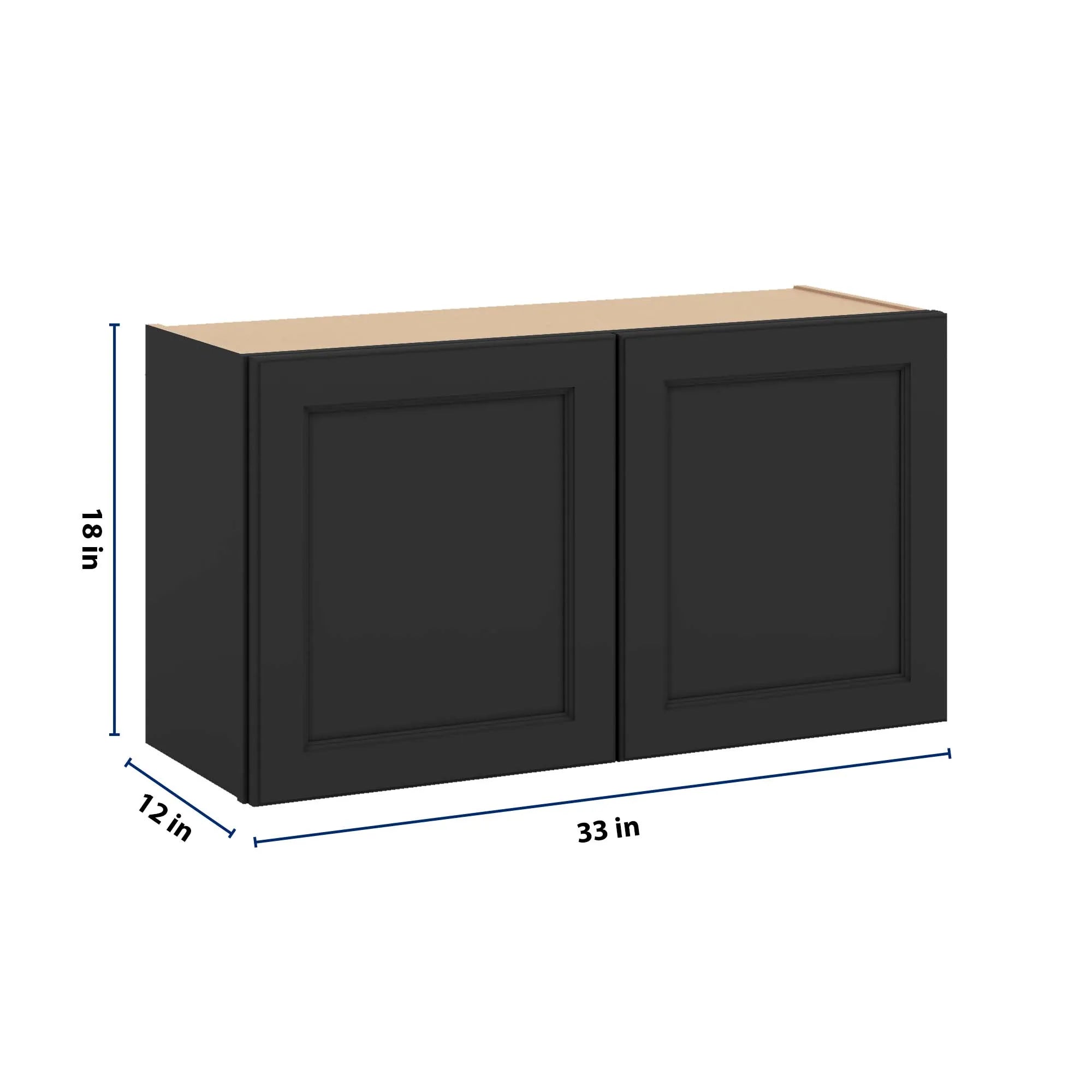 J&K Charcoal E2 Double Door Wall Cabinet - 33" W x 18" H