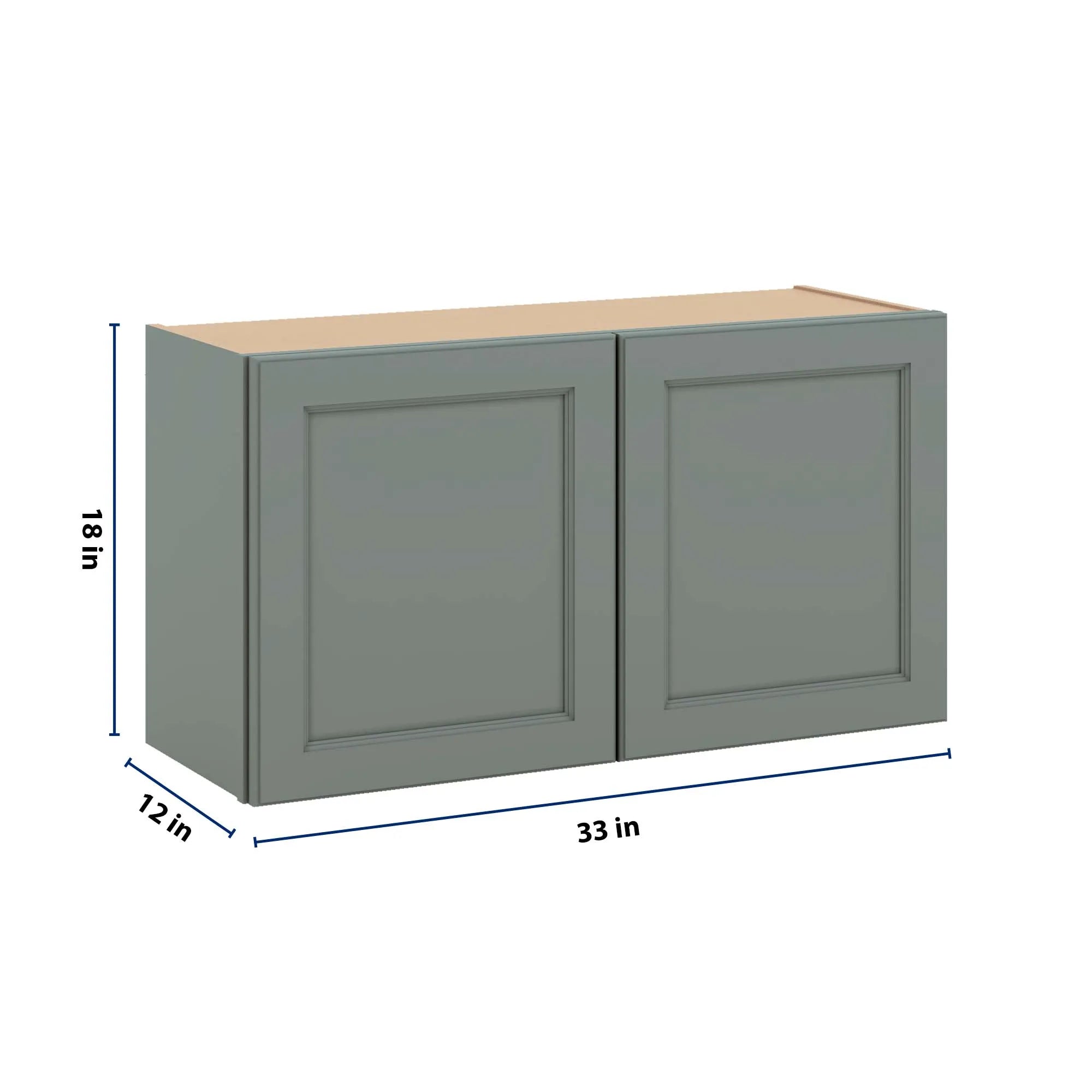 J&K Sage E3 Double Door Wall Cabinet - 33" W x 18" H