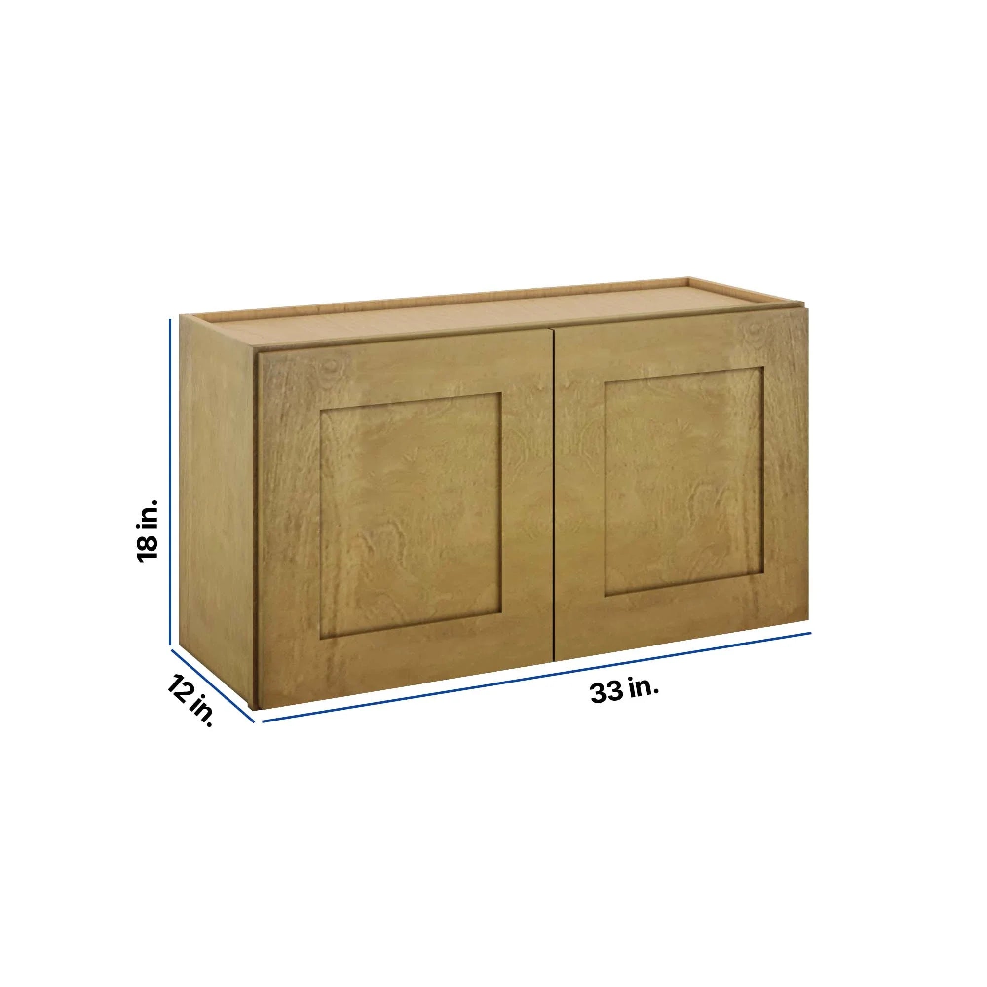 Modernform Cabinet Natural Shaker 33" W X 18" H X 12" D Double Door Wall Cabinet