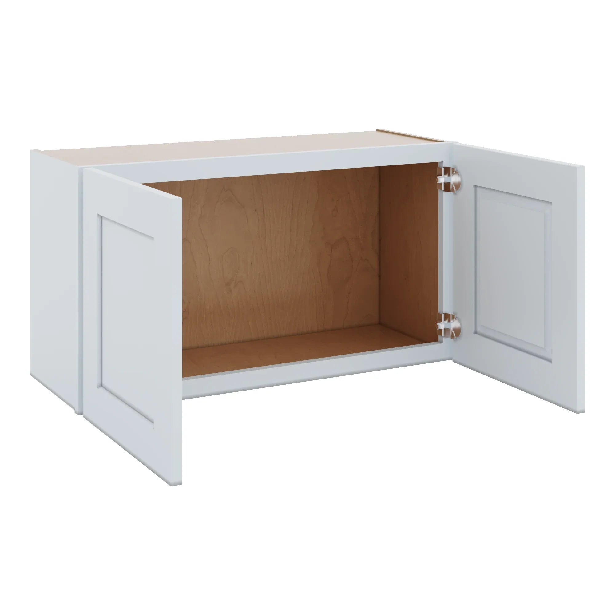 J&K White Shaker S8 Double Door Wall Cabinet   33" W x 18" H