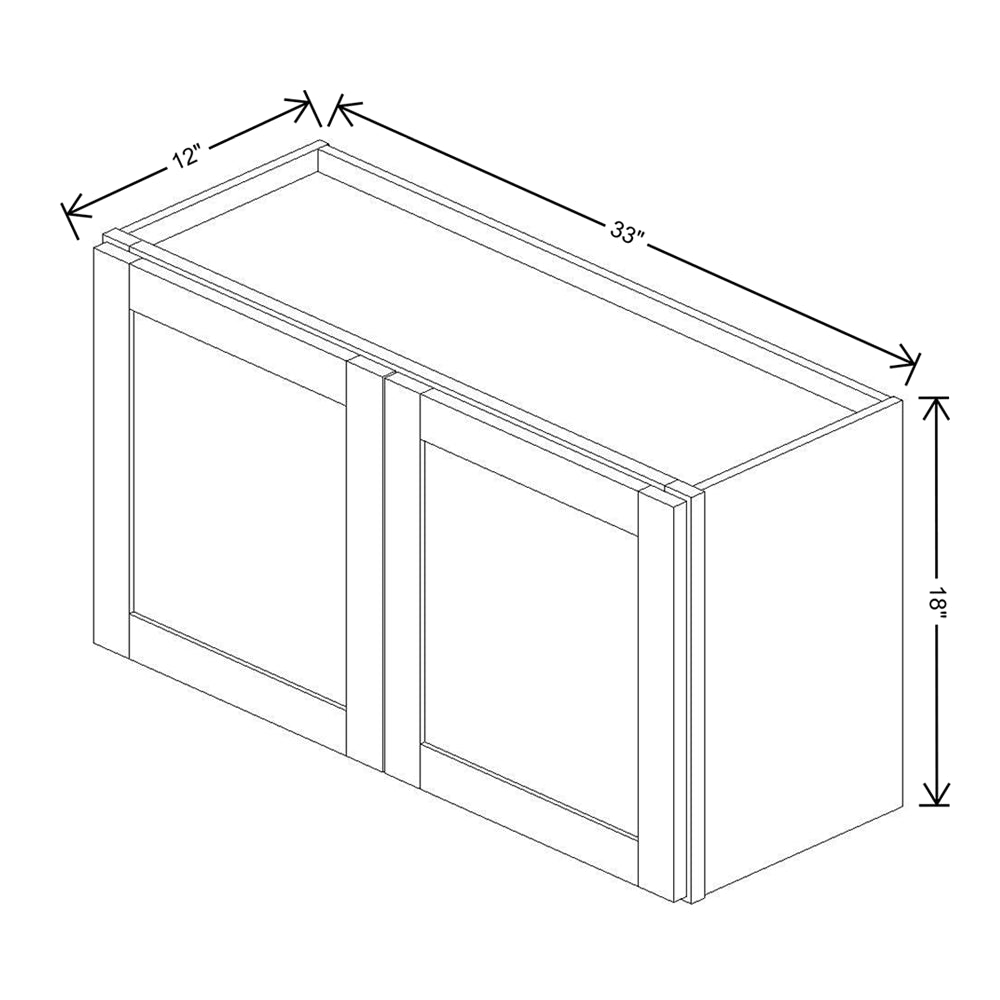 Wolf Classic Dartmouth White Paint 33"W X 18"H Wall Cabinet