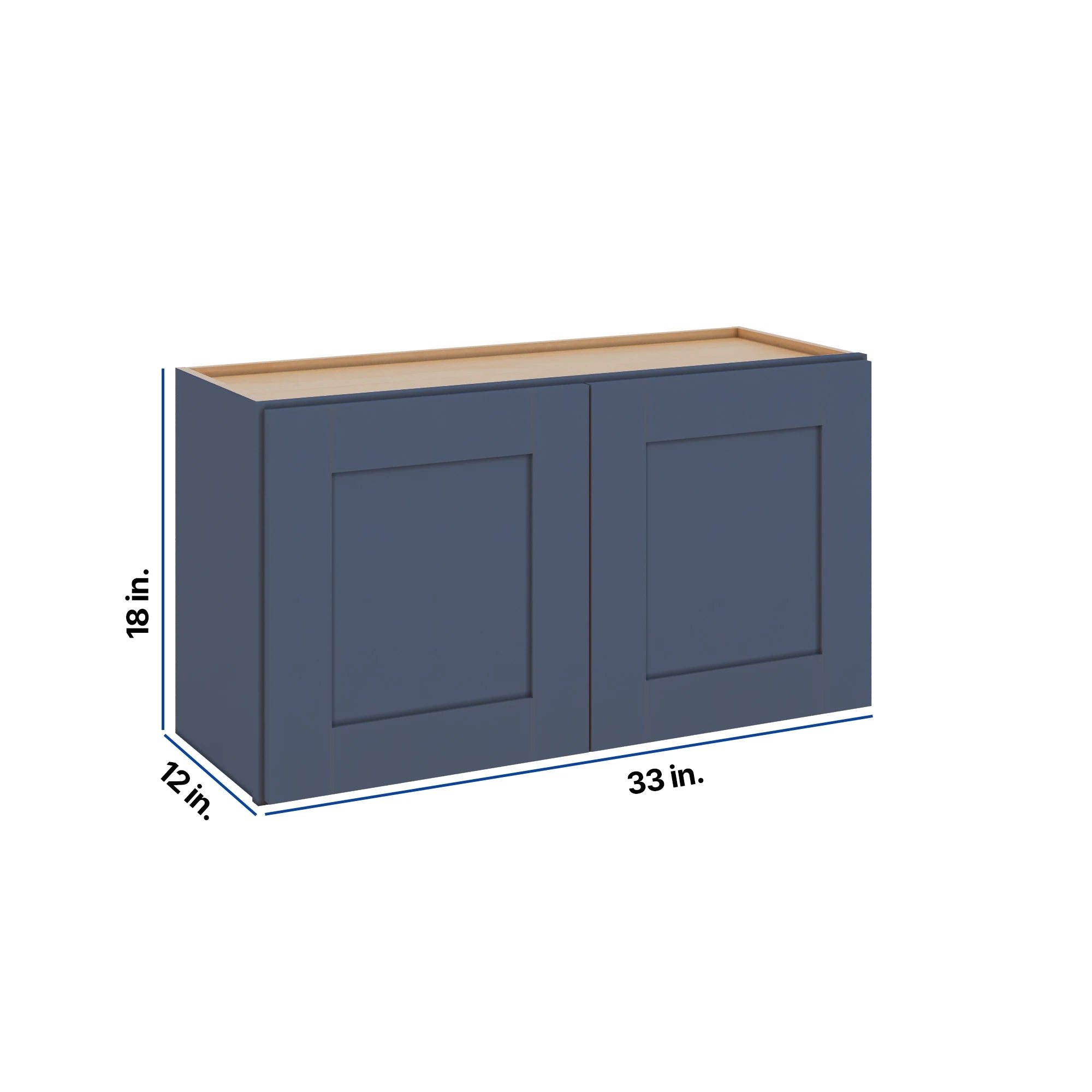 Modernform Cabinet Signature Blue 33" W X 18" H X 12" D Double Door Wall Cabinet