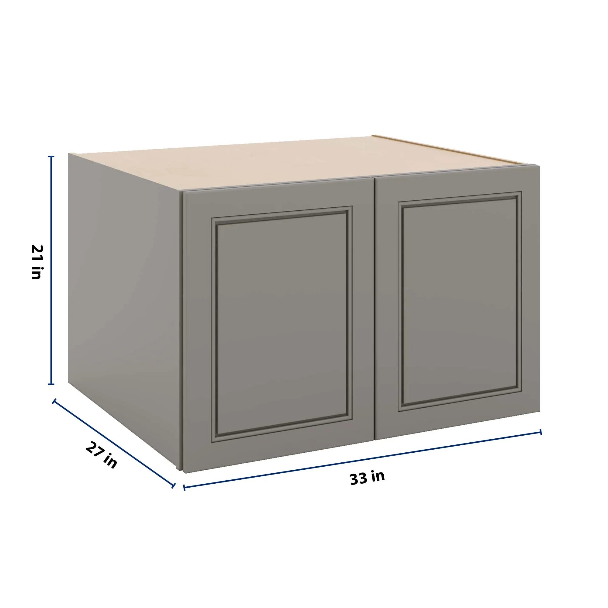 J&K Greige K3 Refrigerator Wall Cabinet - 33" W x 21" H x 27" D