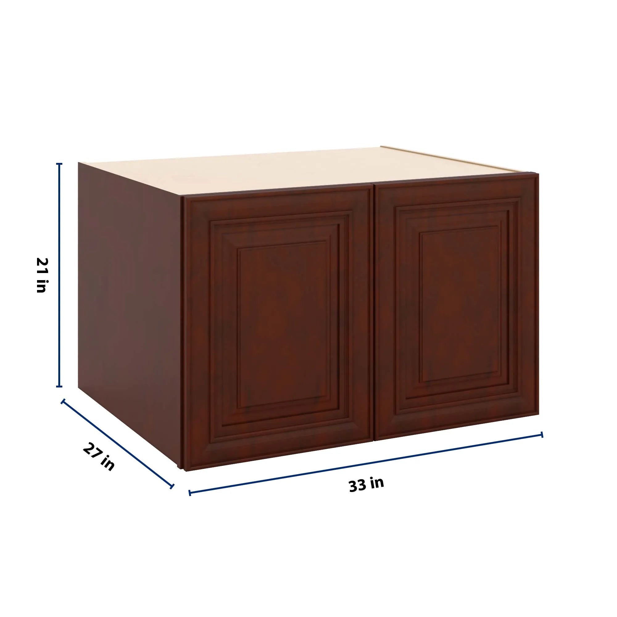 J&K Mahogany J5 Refrigerator Wall Cabinet - 33" W x 21" H x 27" D