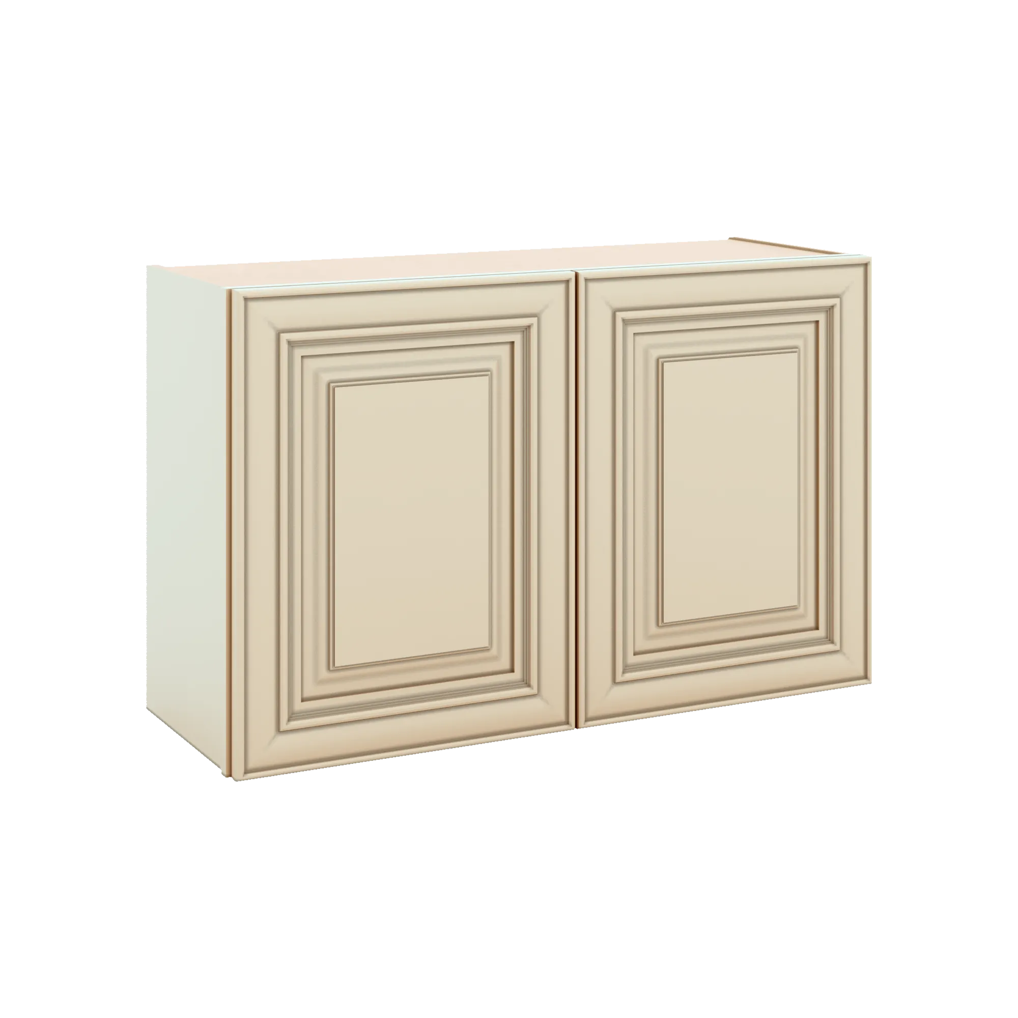 J&K Creme Glazed A7 Double Door Wall Cabinet - 33" W x 21" H