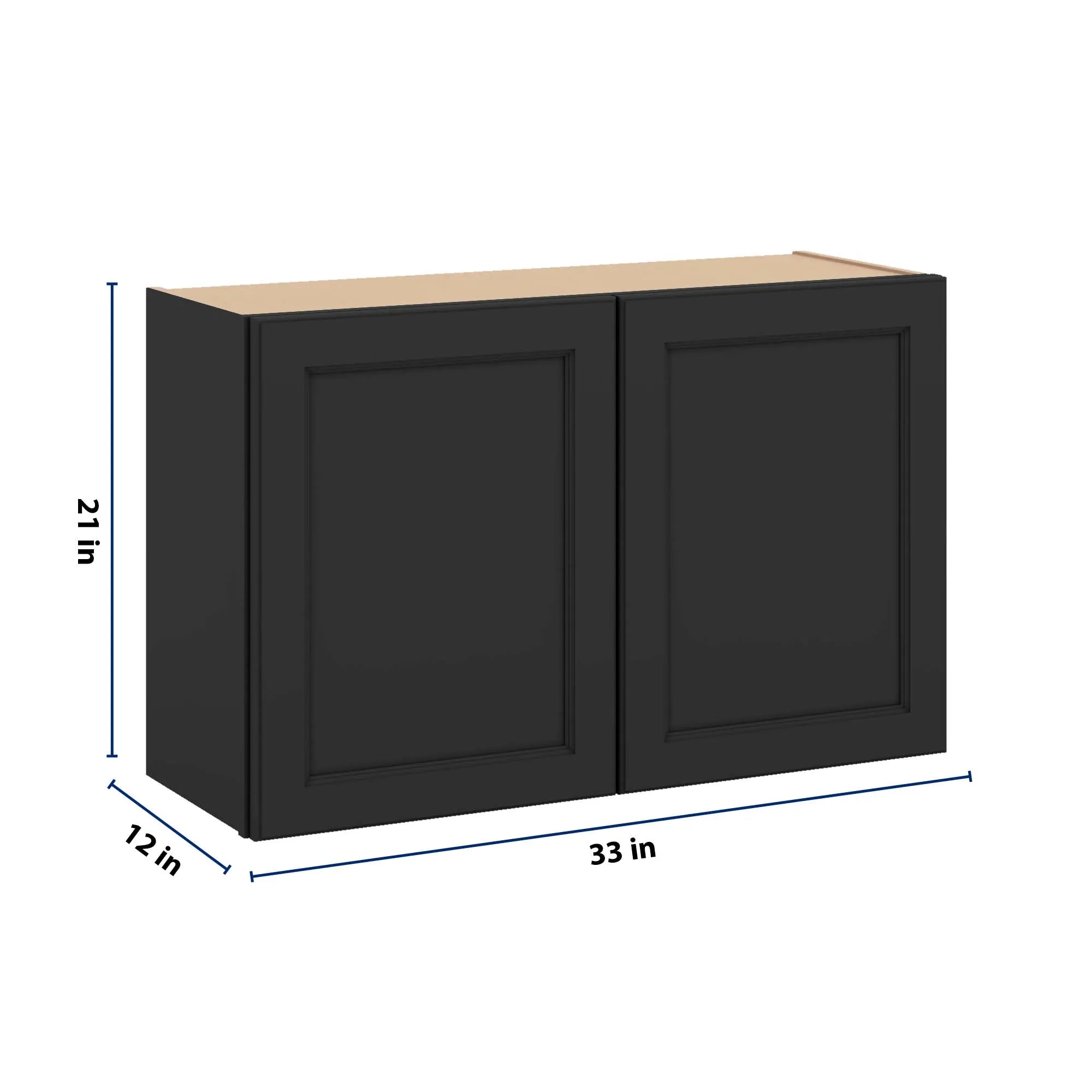 J&K Charcoal E2 Double Door Wall Cabinet - 33" W x 21" H