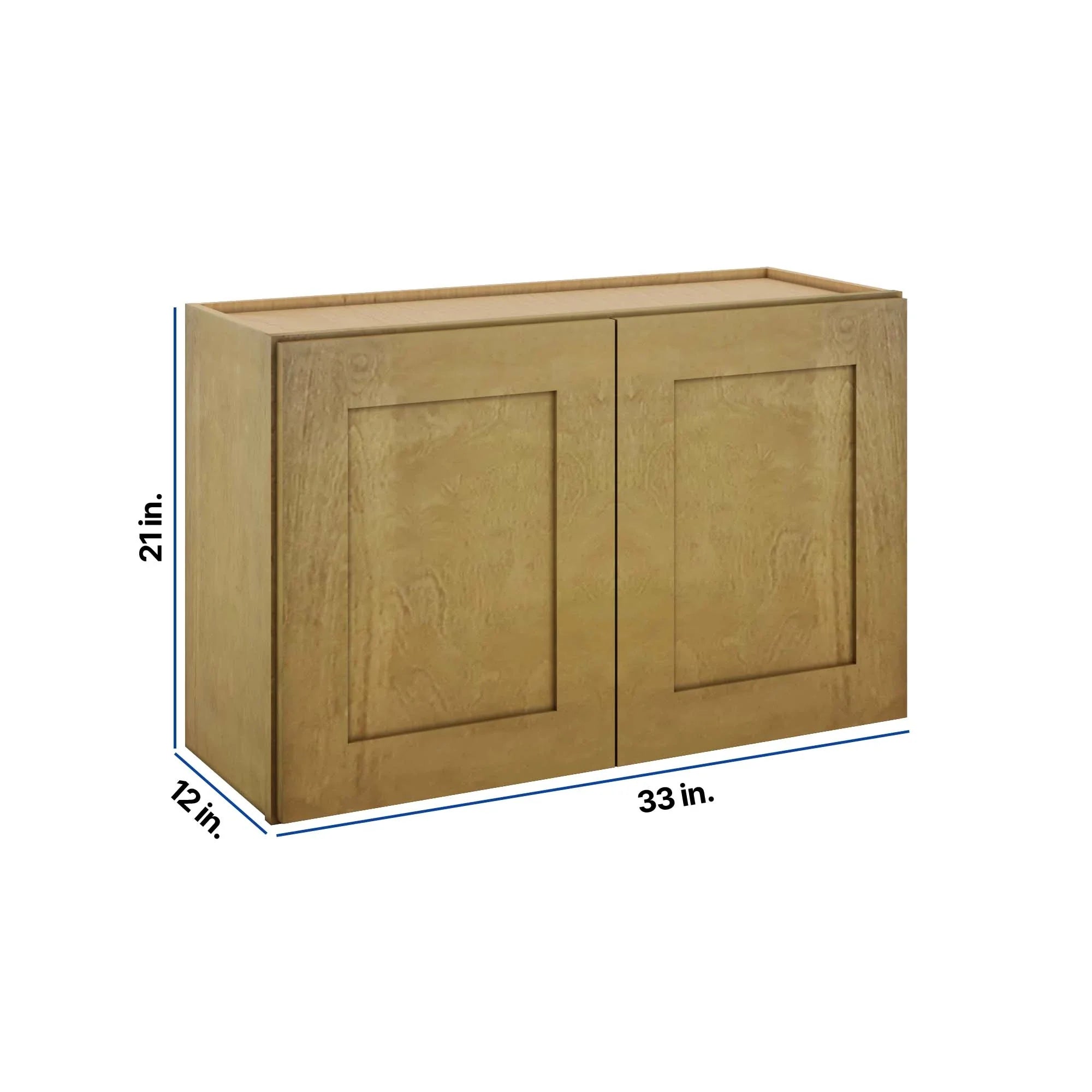 Modernform Cabinet Natural Shaker 33" W X 21" H X 12" D Double Door Wall Cabinet