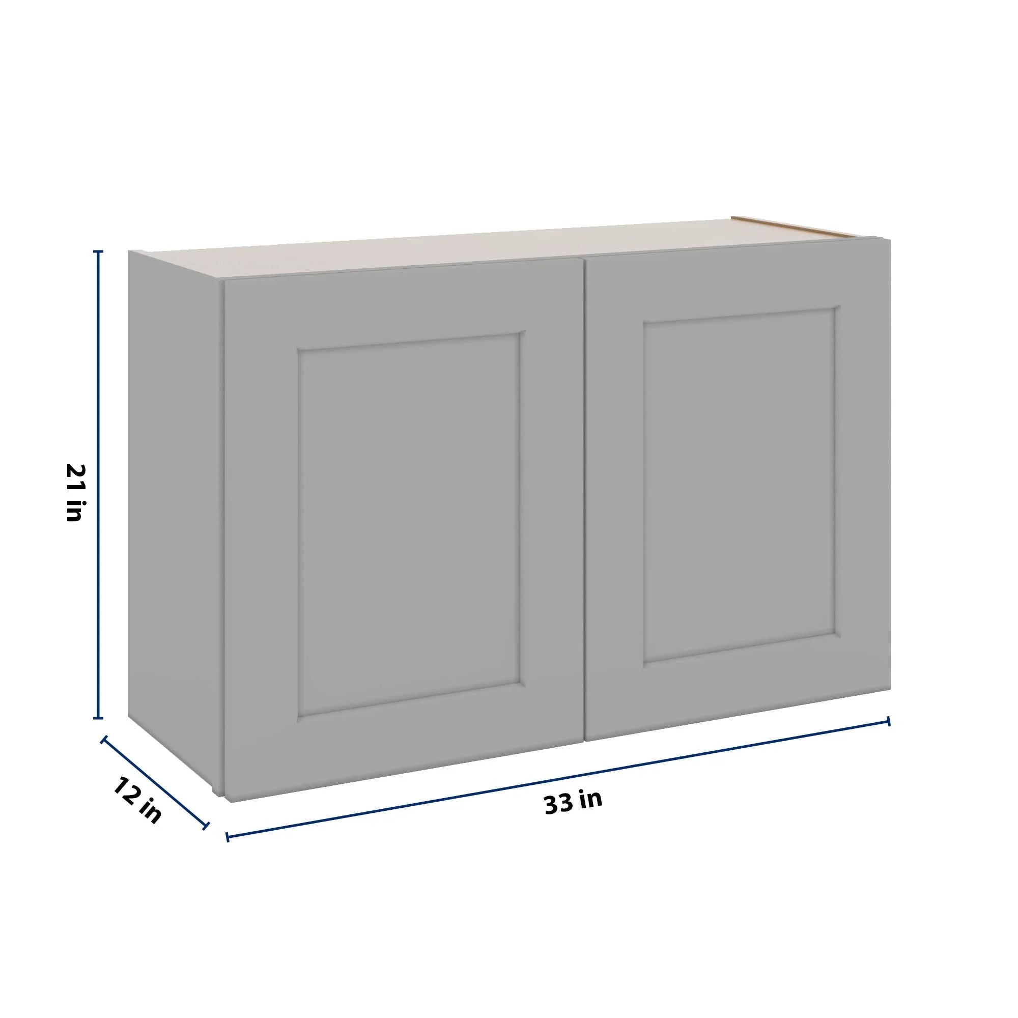 J&K Castle Grey S5 Double Door Wall Cabinet - 33" W x 21" H