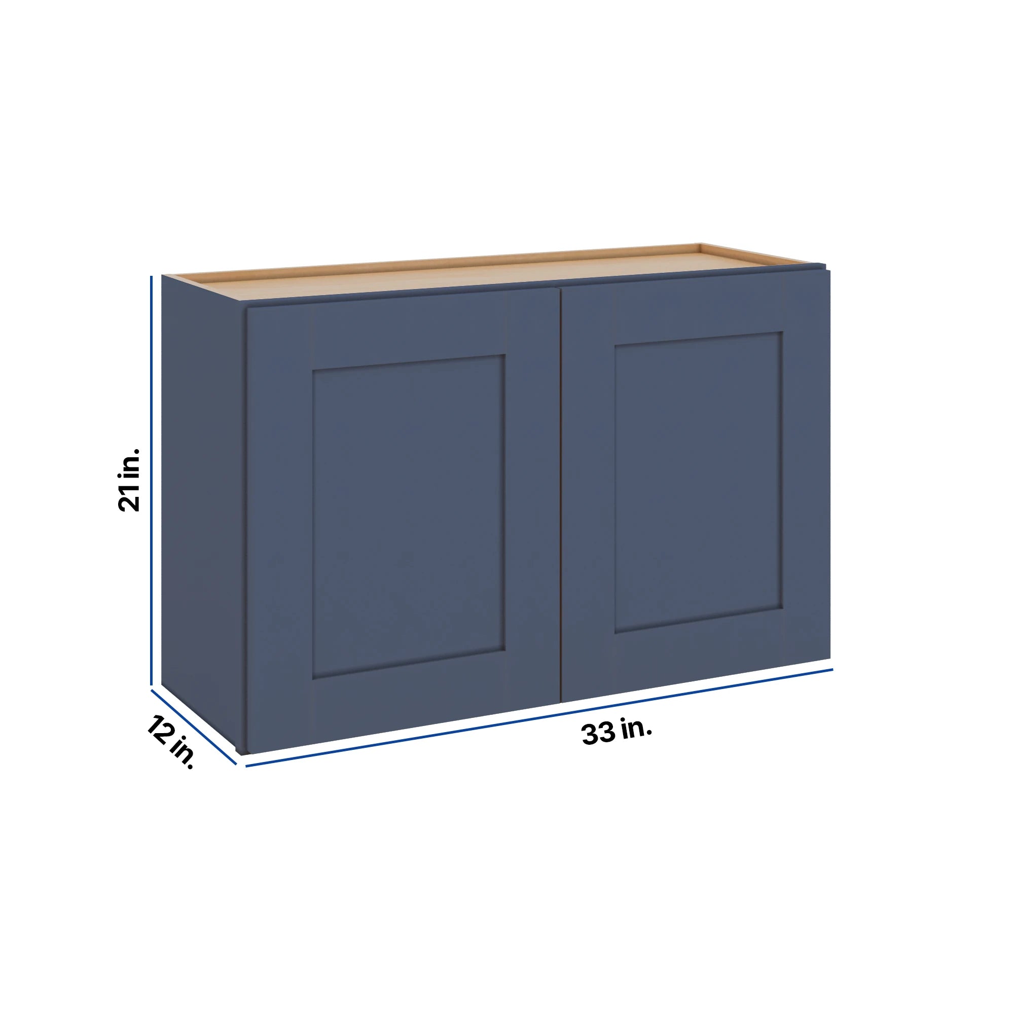 Modernform Cabinet Signature Blue 33" W X 21" H X 12" D Double Door Wall Cabinet